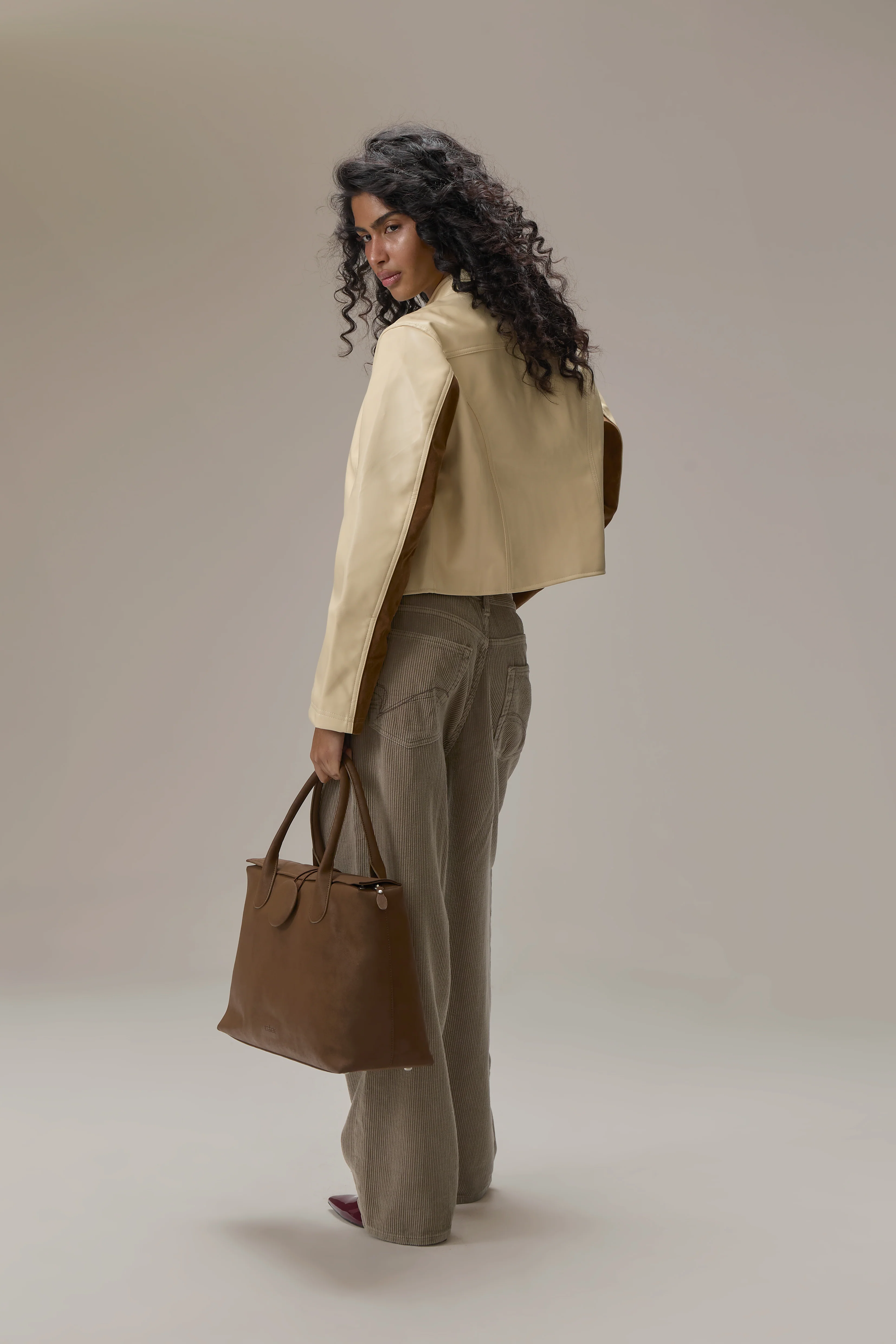 Benny Faux Leather Jacket in Yellow - Image 10
