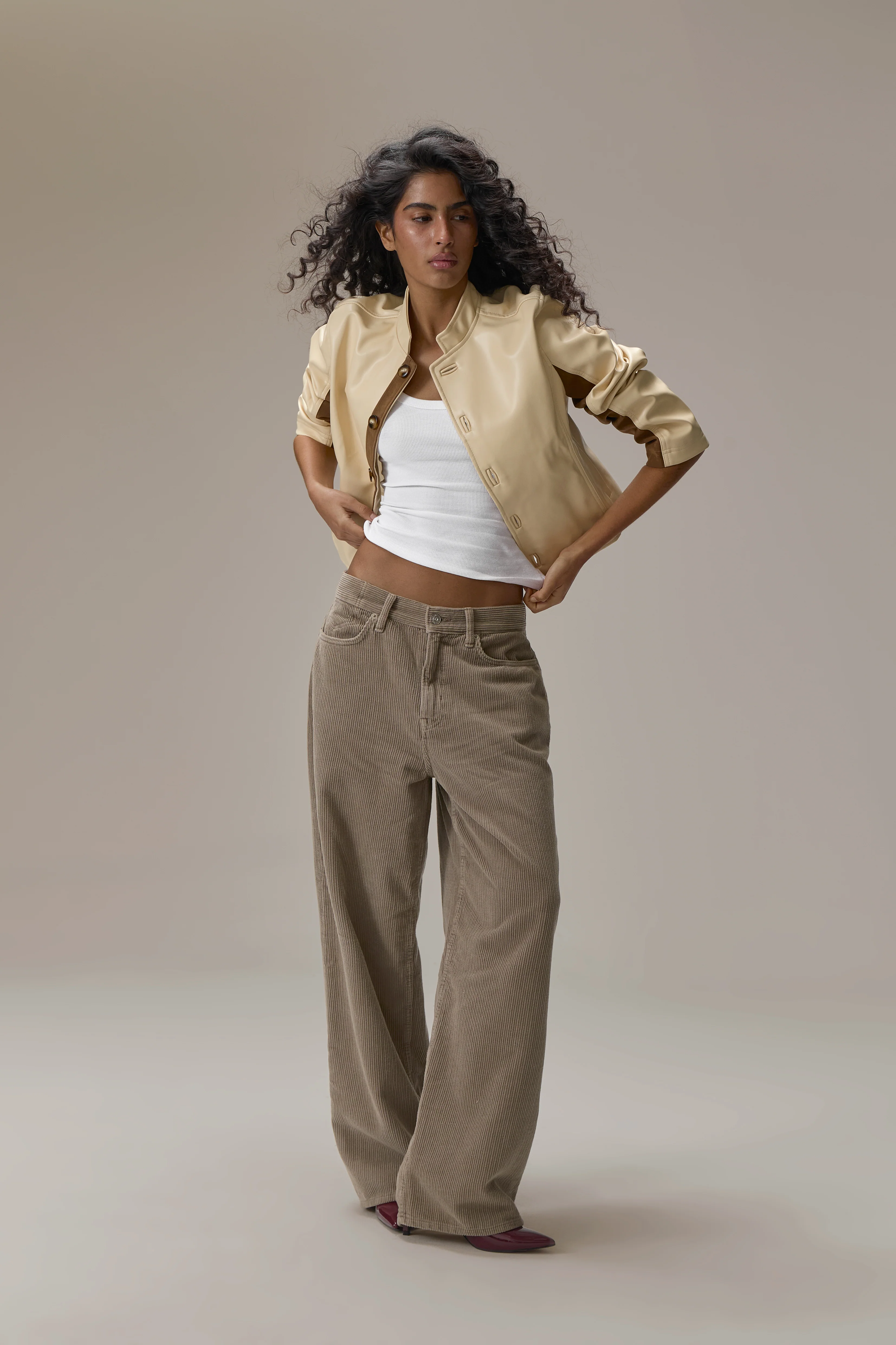 Benny Faux Leather Jacket in Yellow - Image 6