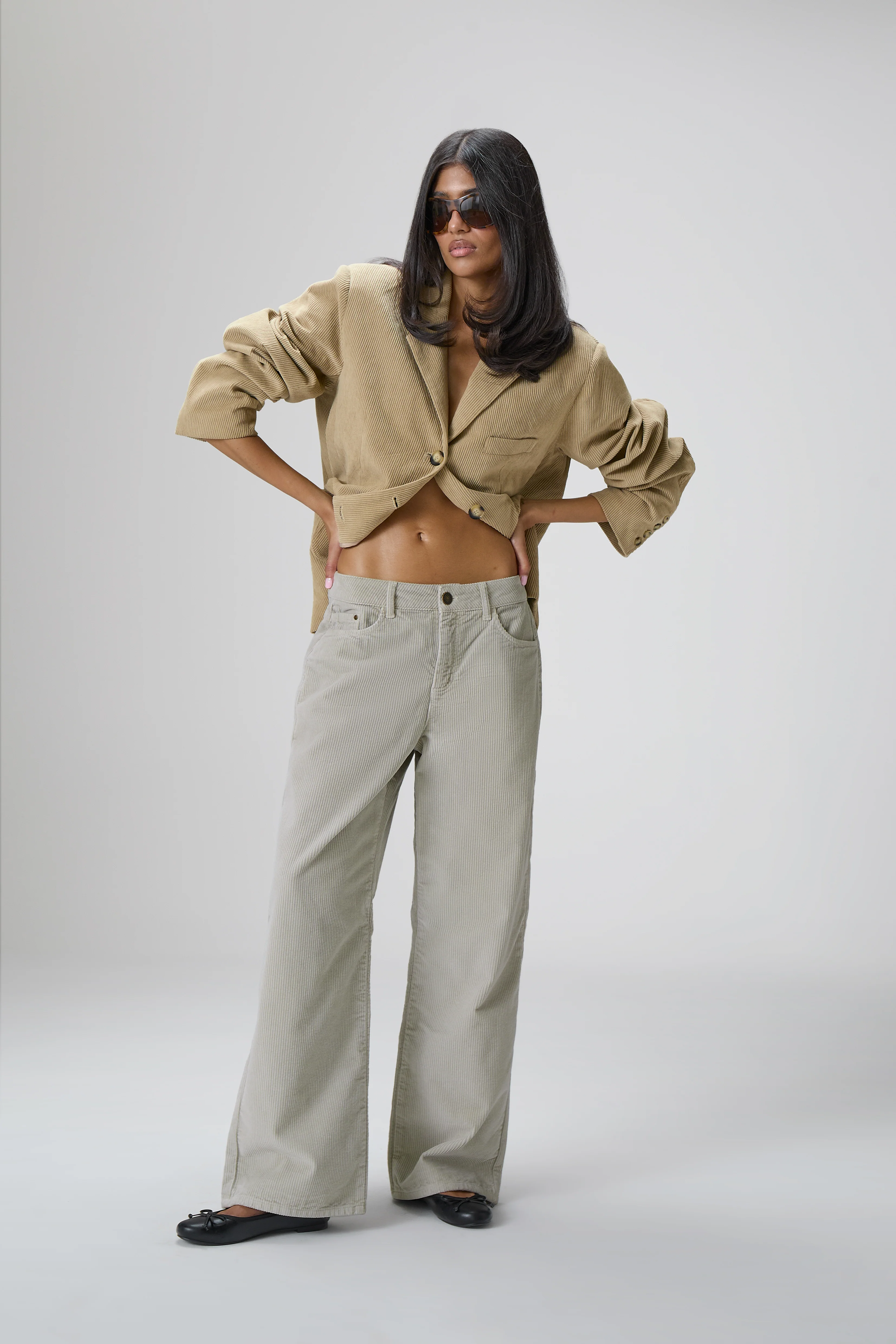 Bethel Mint Cord Wide Leg Trouser - Image 3