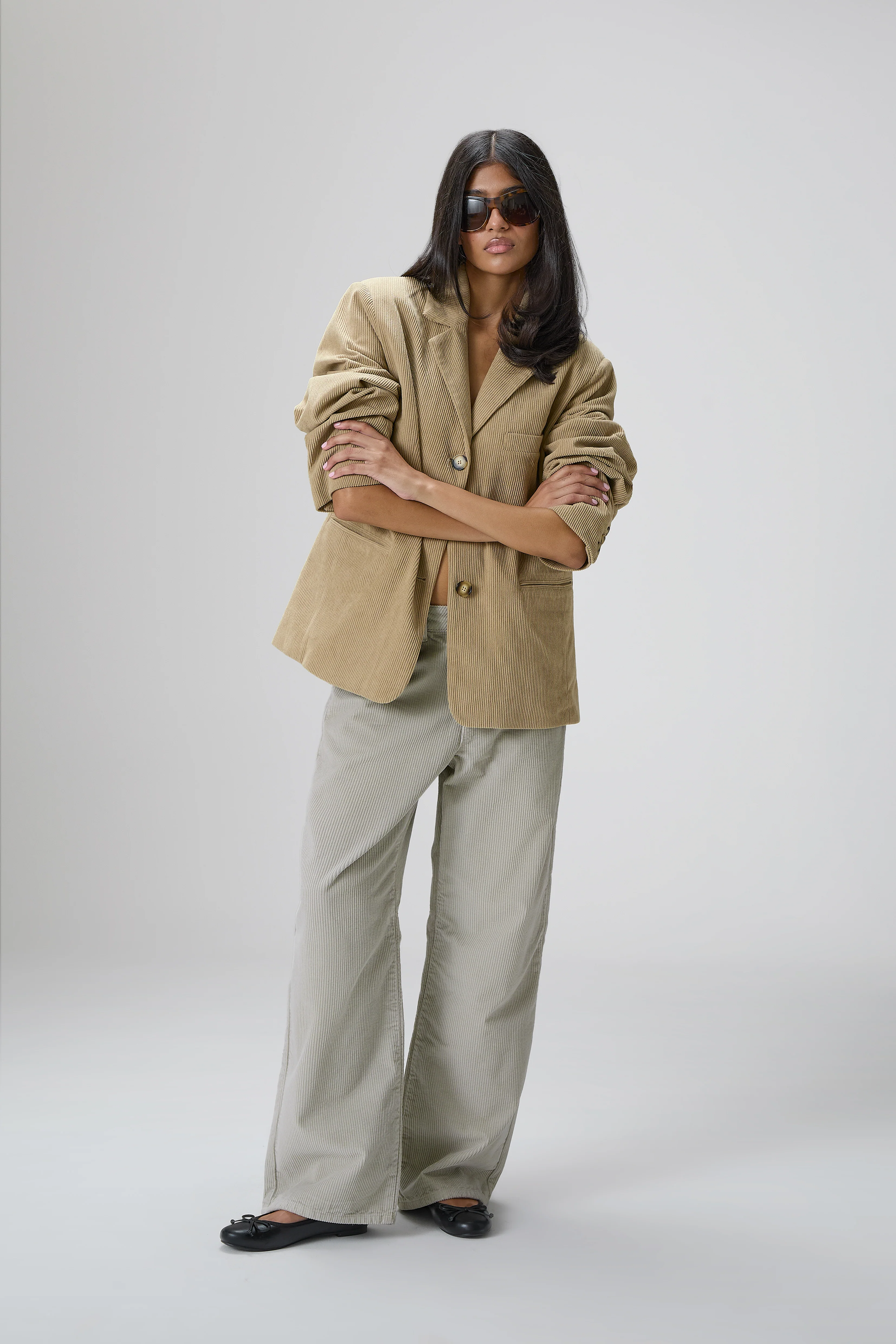 Bethel Mint Cord Wide Leg Trouser - Image 5