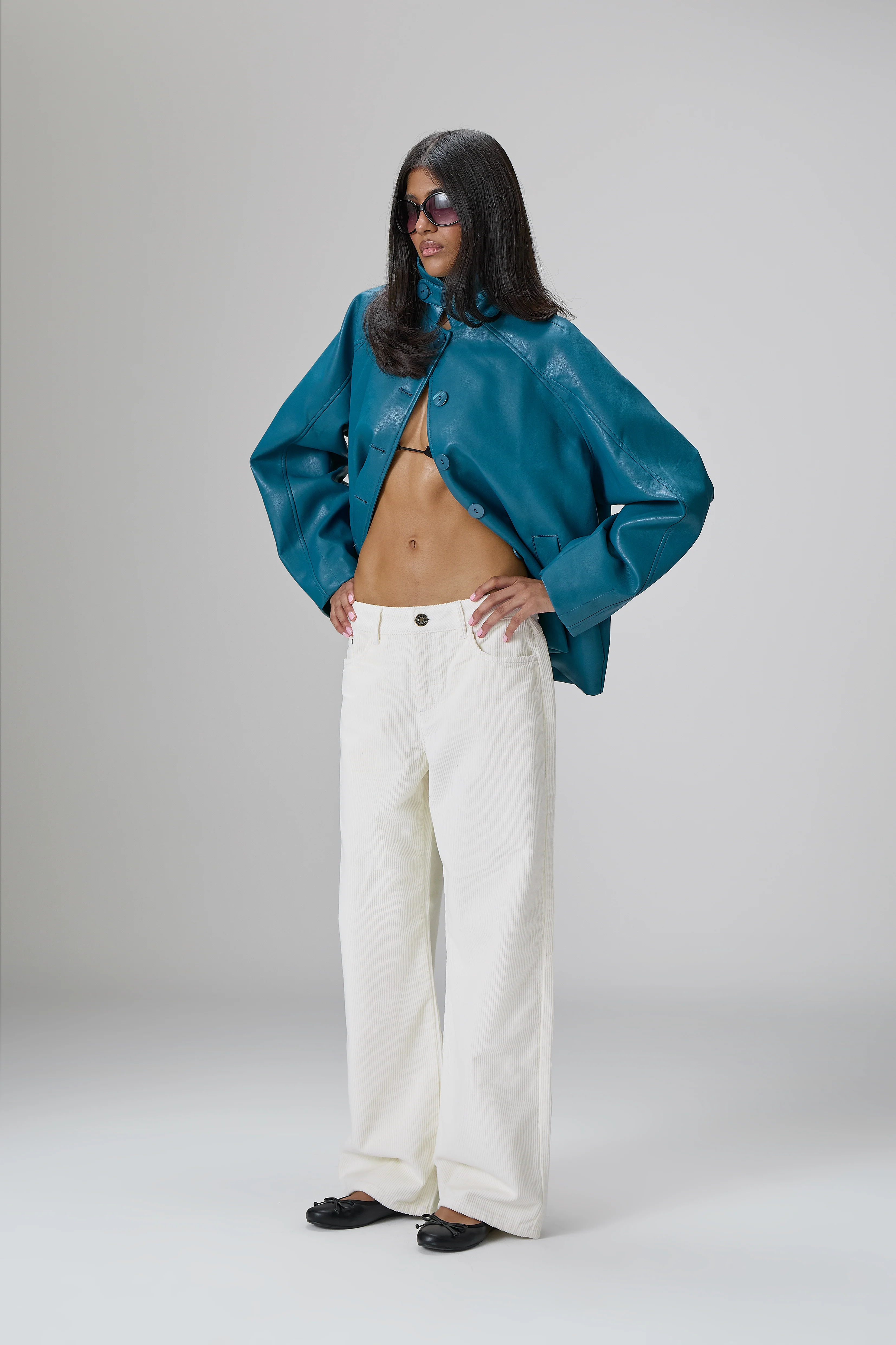 Bethel Off-White Cord Wide Leg Trouser - Image 4