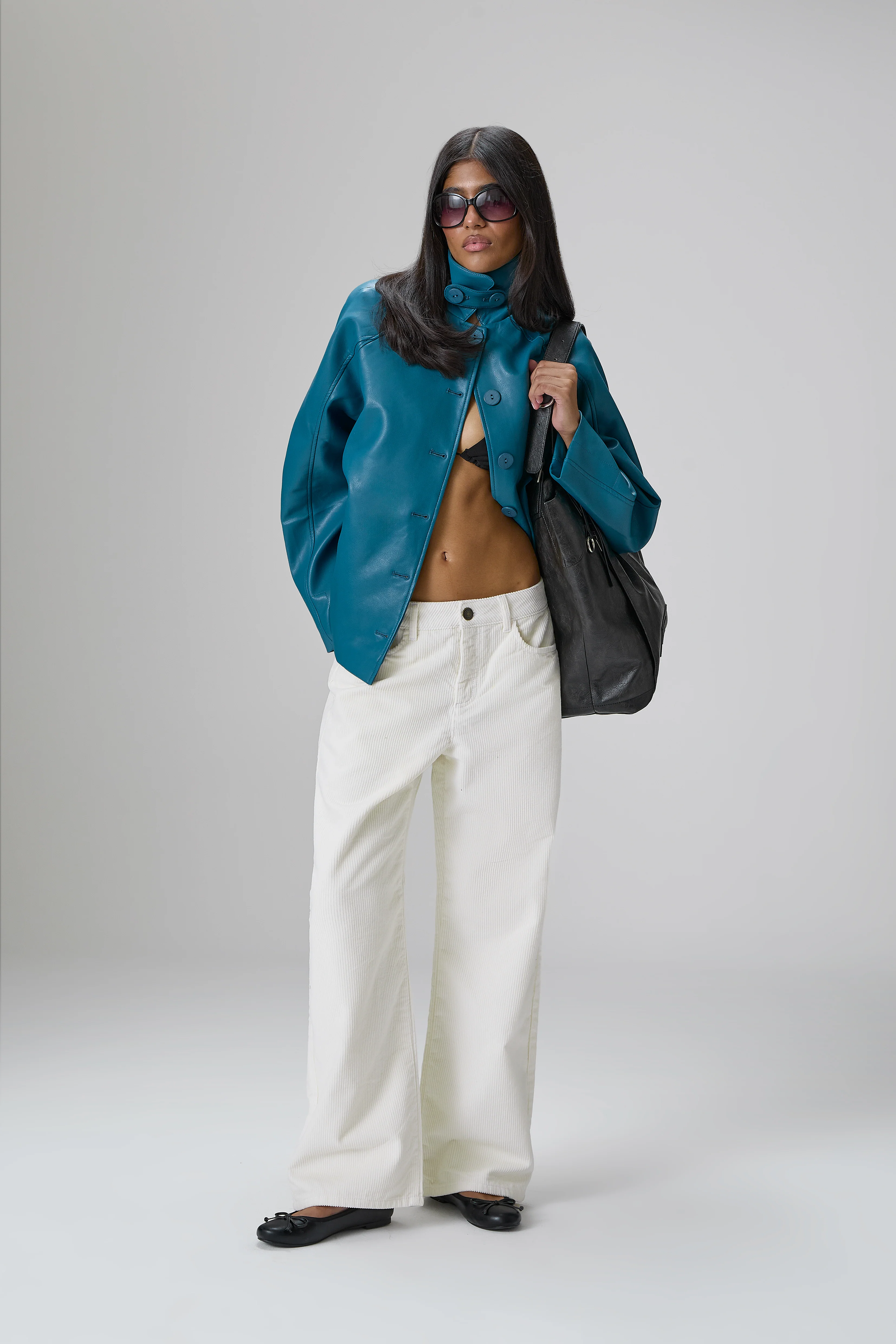 Bethel Off-White Cord Wide Leg Trouser - Image 6