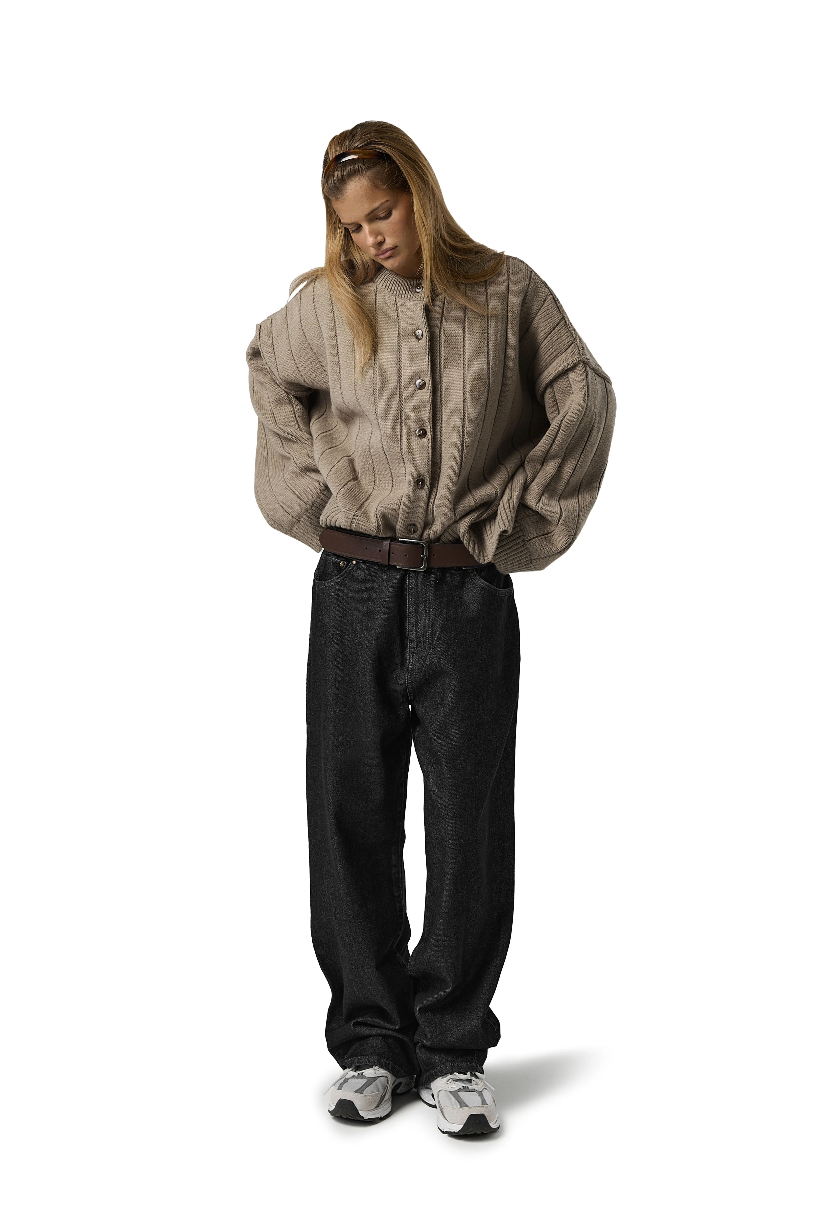 Bryant Button Cardigan in Beige - Image 9
