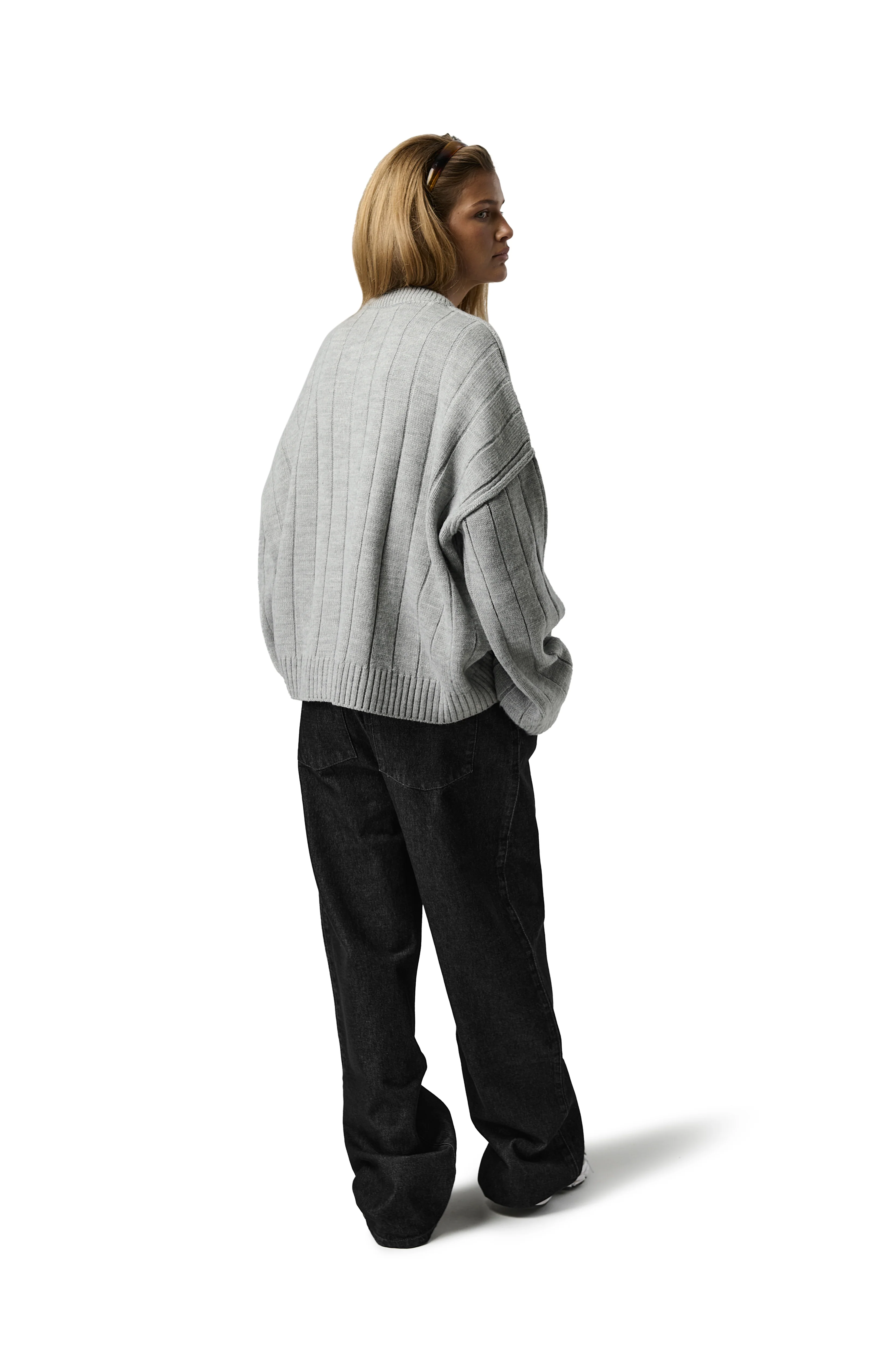 Bryant Button Cardigan in Light Grey - Image 8