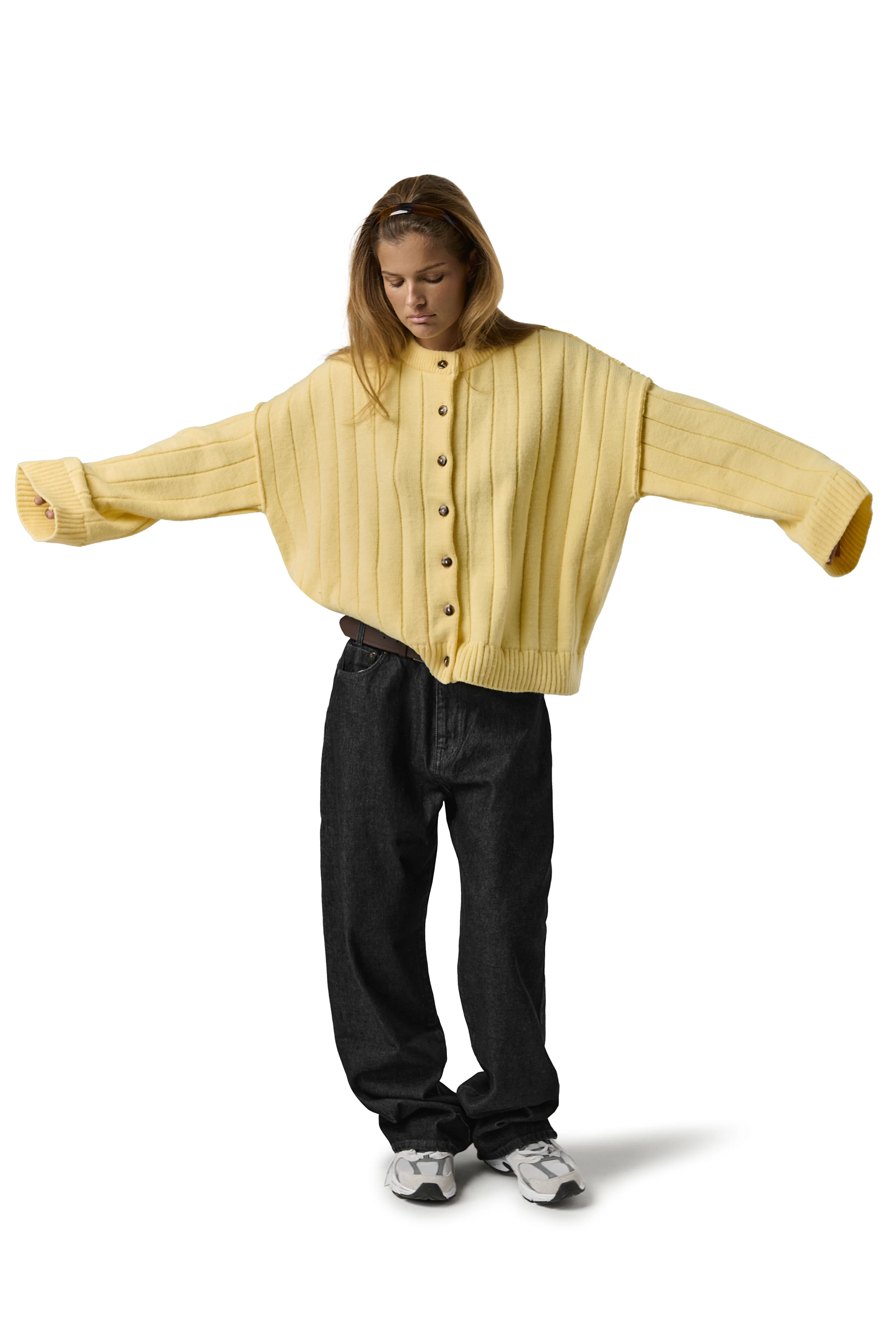 Bryant Button Cardigan in Yellow - Image 6