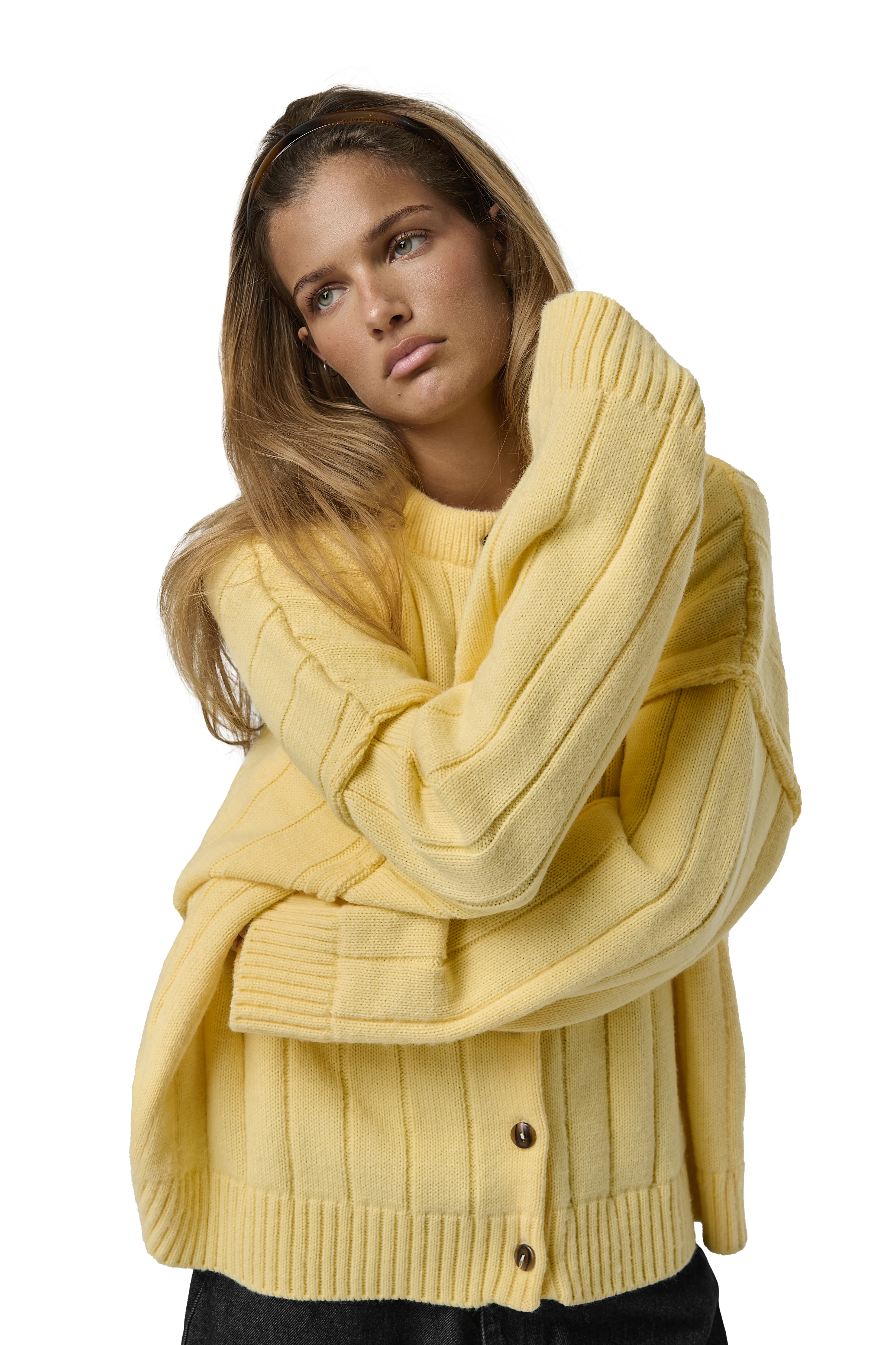 Bryant Button Cardigan in Yellow - Image 8