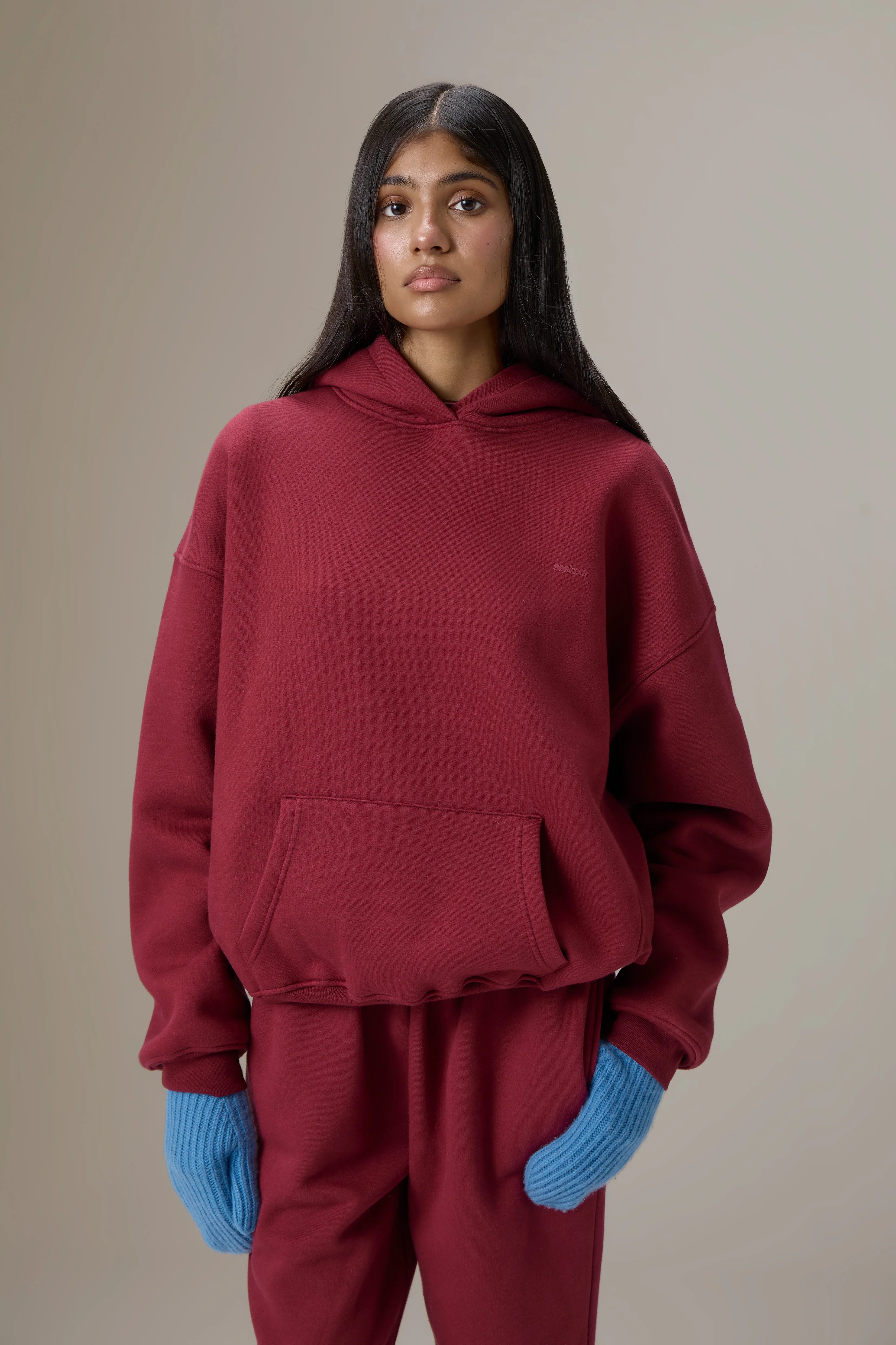 Seekers Classic Wide Leg Sweatpants in Burgundy - Image 6