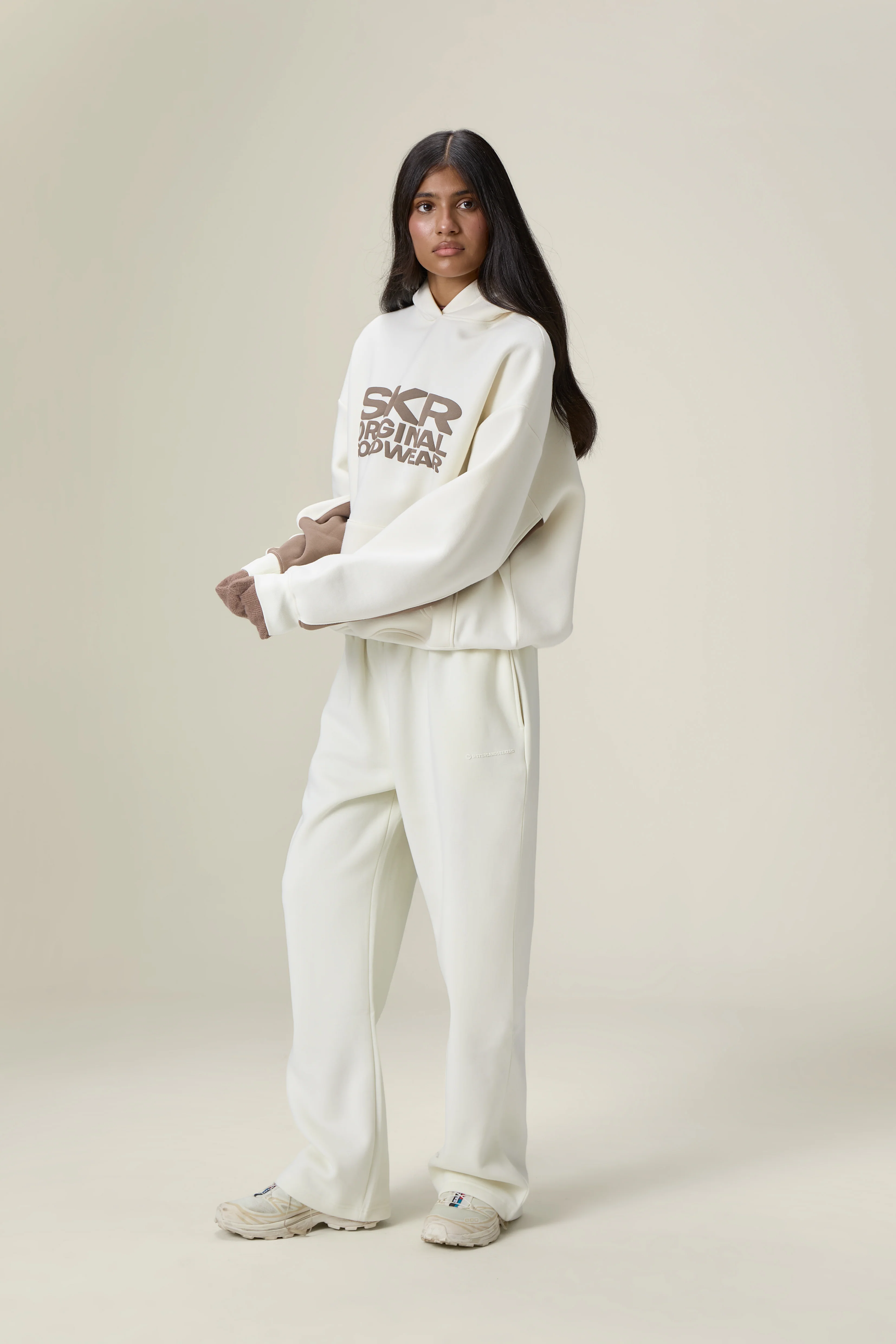 Seekers Originals Panel Hoodie in Cream Balm - Image 3