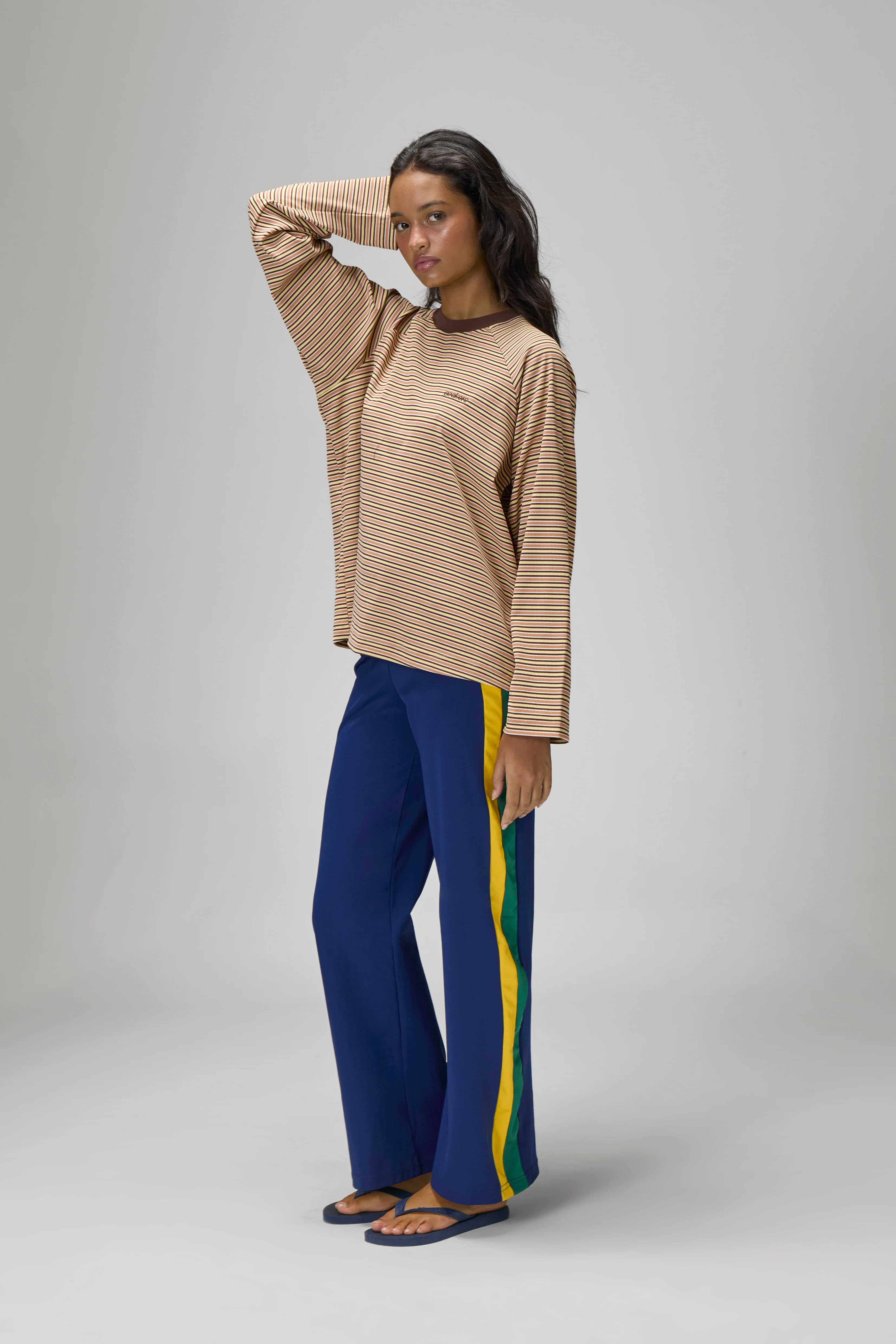 Douglas Oversized Long Sleeve Tee in Sunset - Image 3
