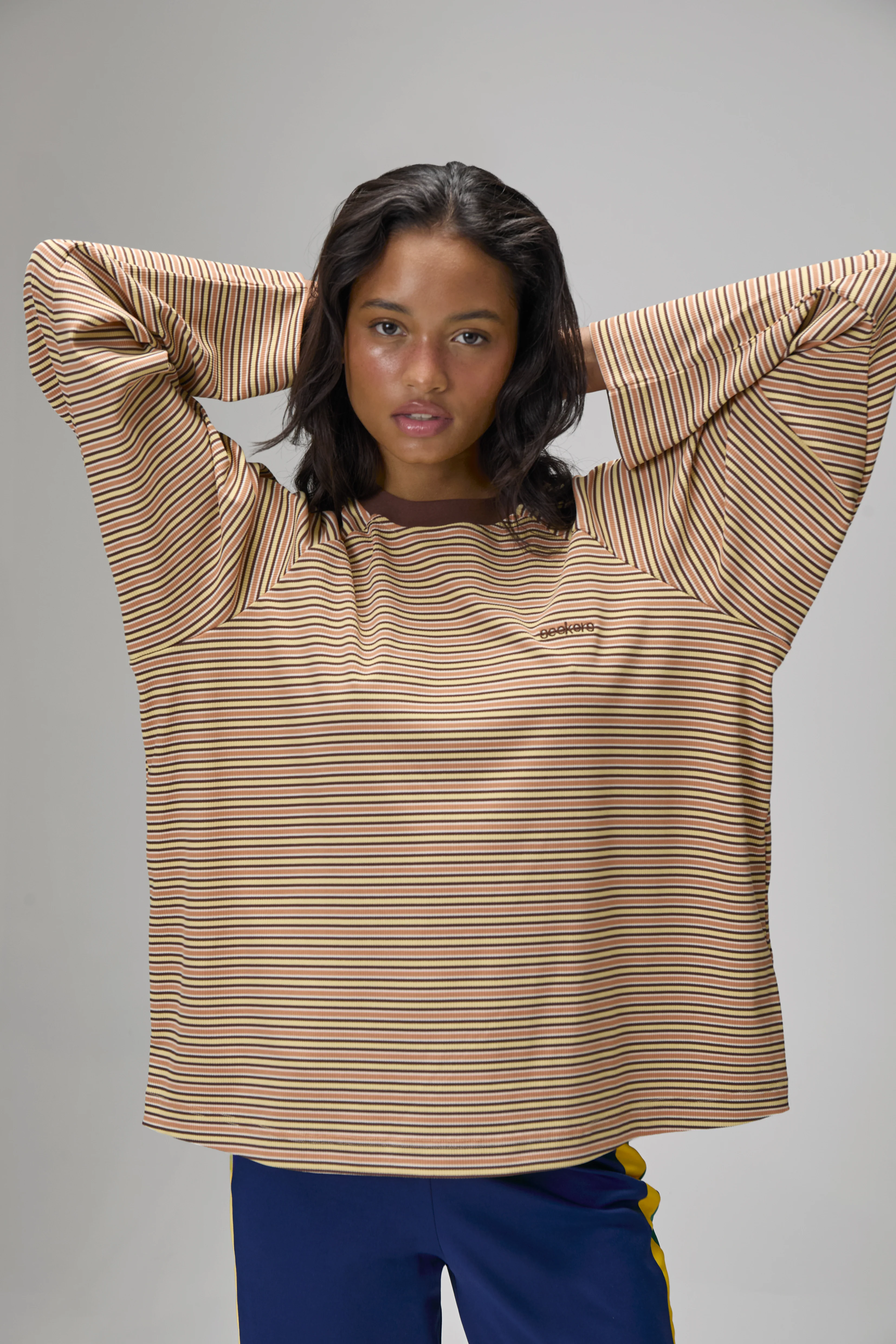 Douglas Oversized Long Sleeve Tee in Sunset - Image 7