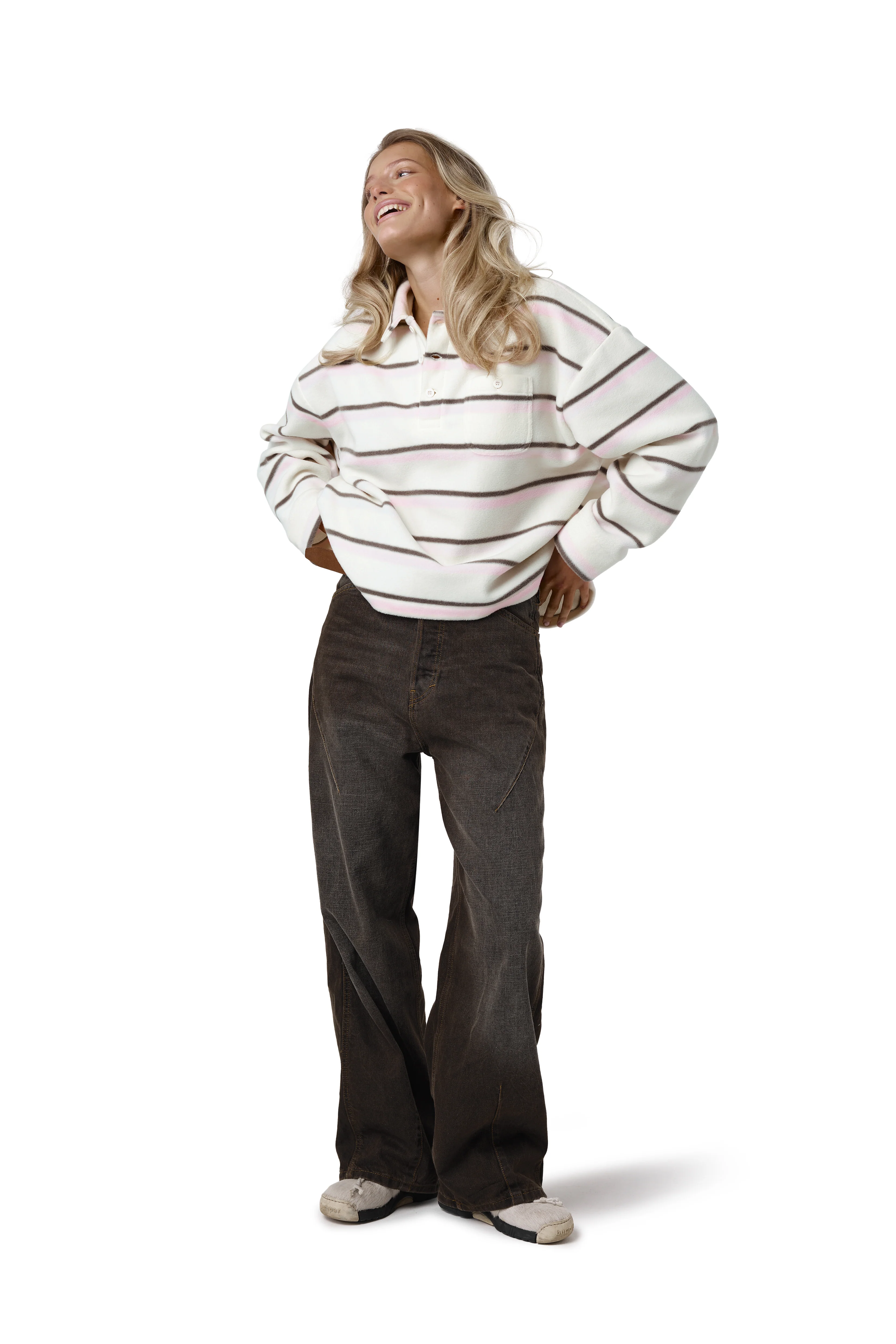 Folk Fleece Shirt in Bunny Stripe - Image 10