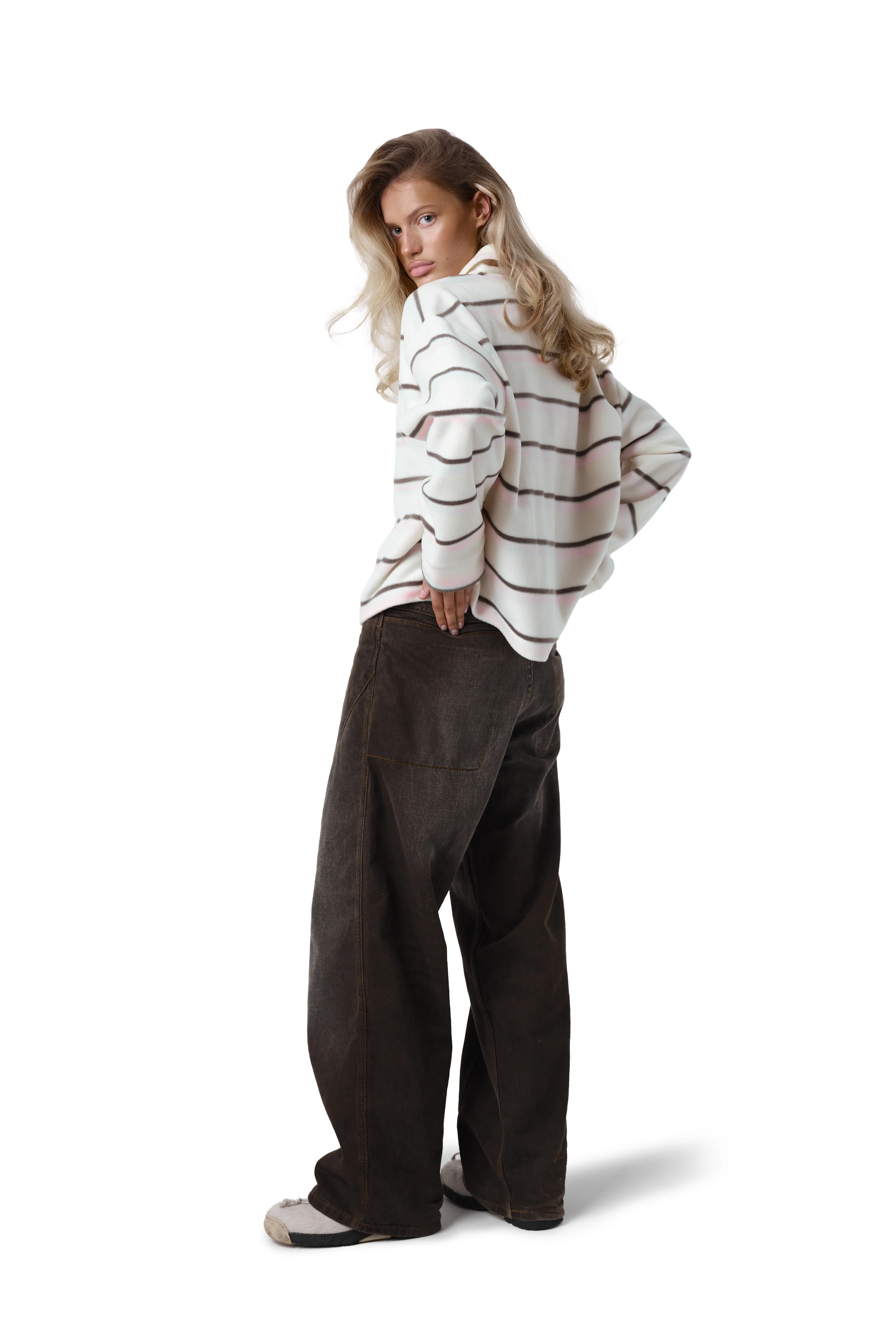 Folk Fleece Shirt in Bunny Stripe - Image 6