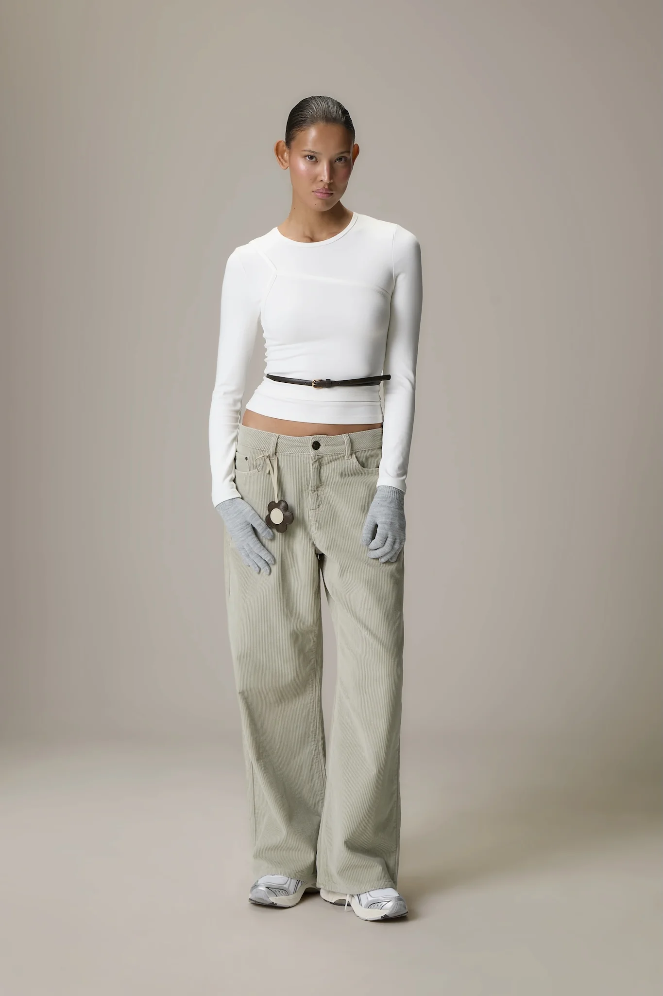 Lenzie Layered Long Sleeve Top in White - Image 4