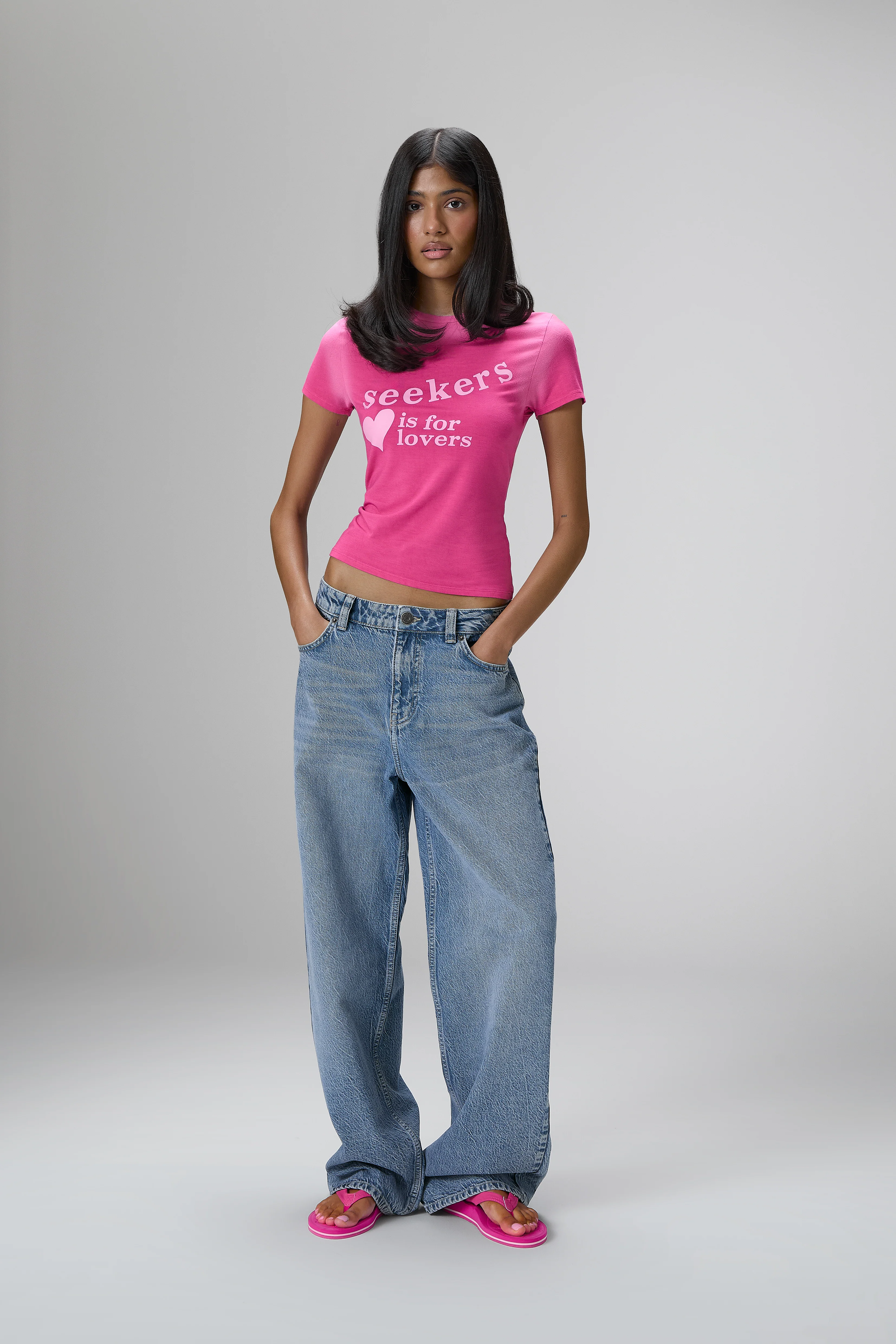 Lovers Stretch Baby Tee in Hottest Pink - Image 10
