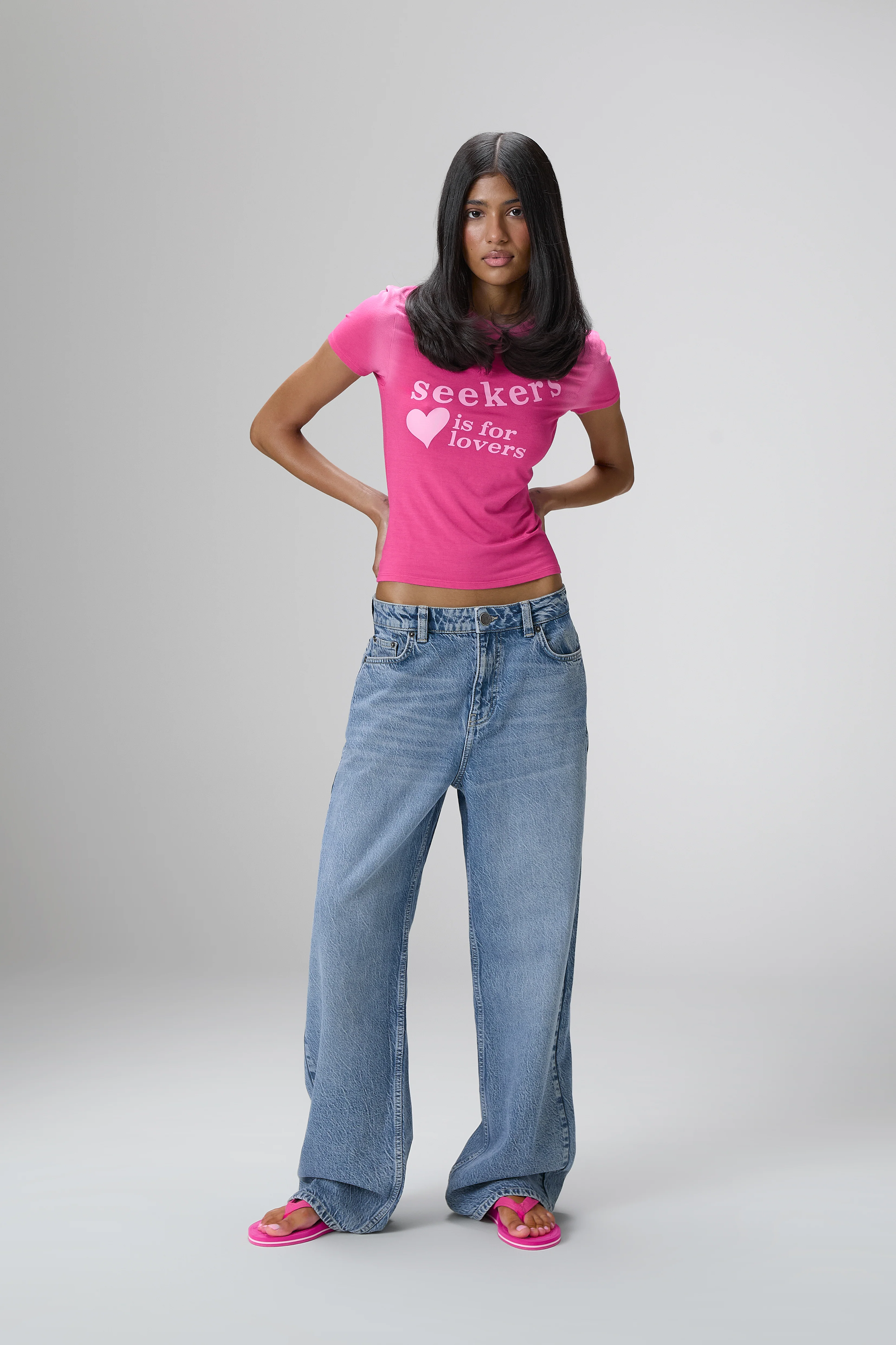 Lovers Stretch Baby Tee in Hottest Pink - Image 5
