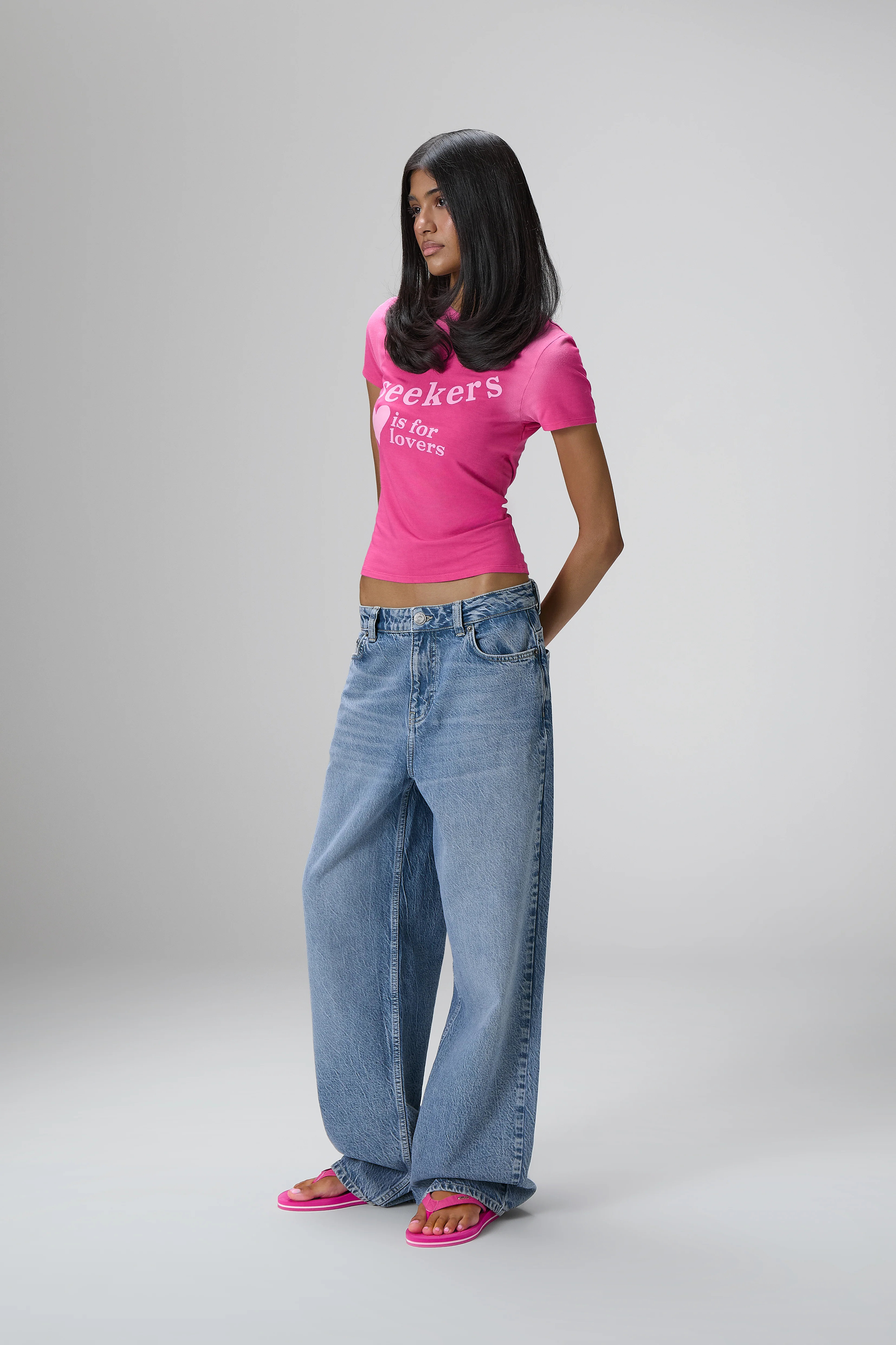 Lovers Stretch Baby Tee in Hottest Pink - Image 6