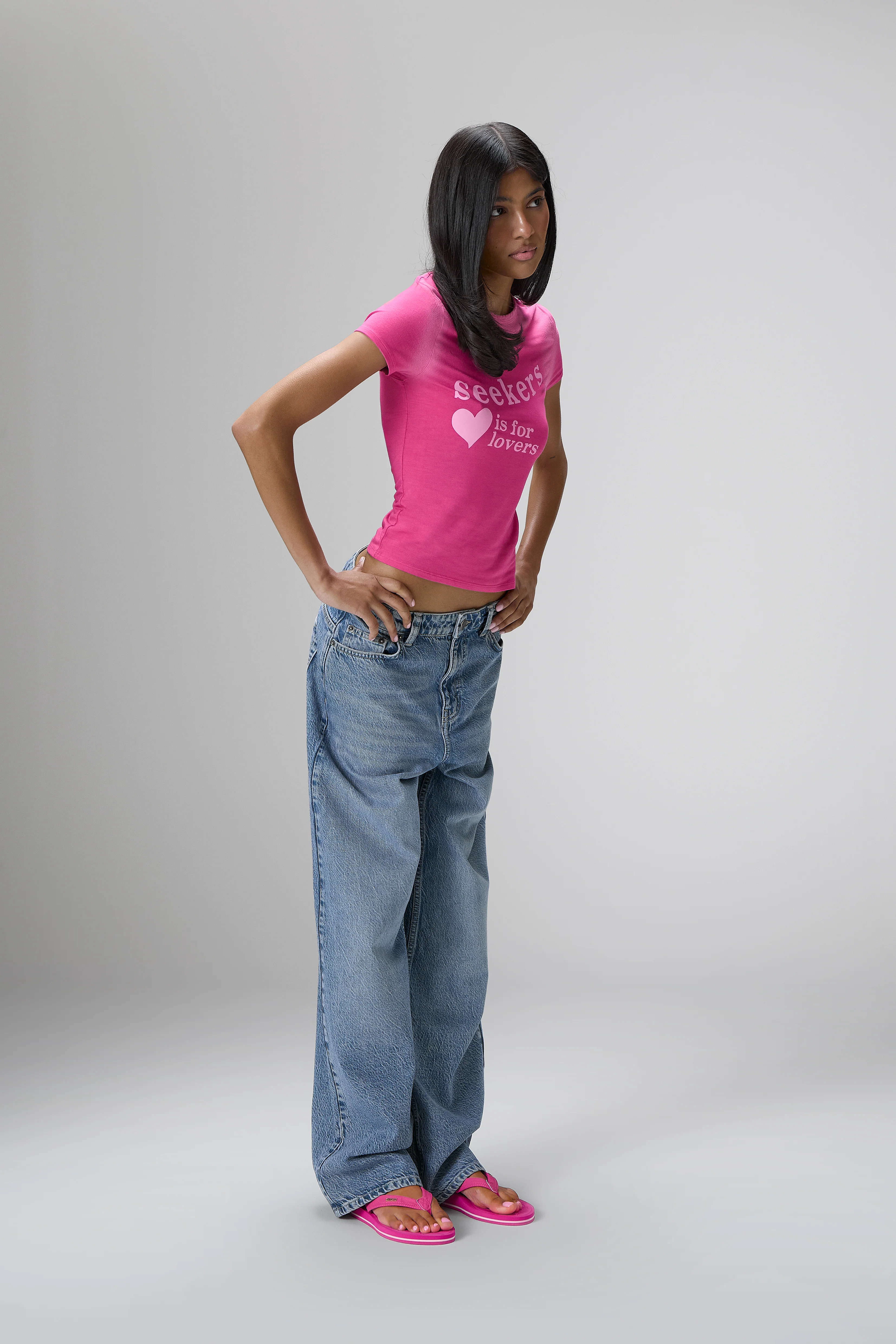 Lovers Stretch Baby Tee in Hottest Pink - Image 7