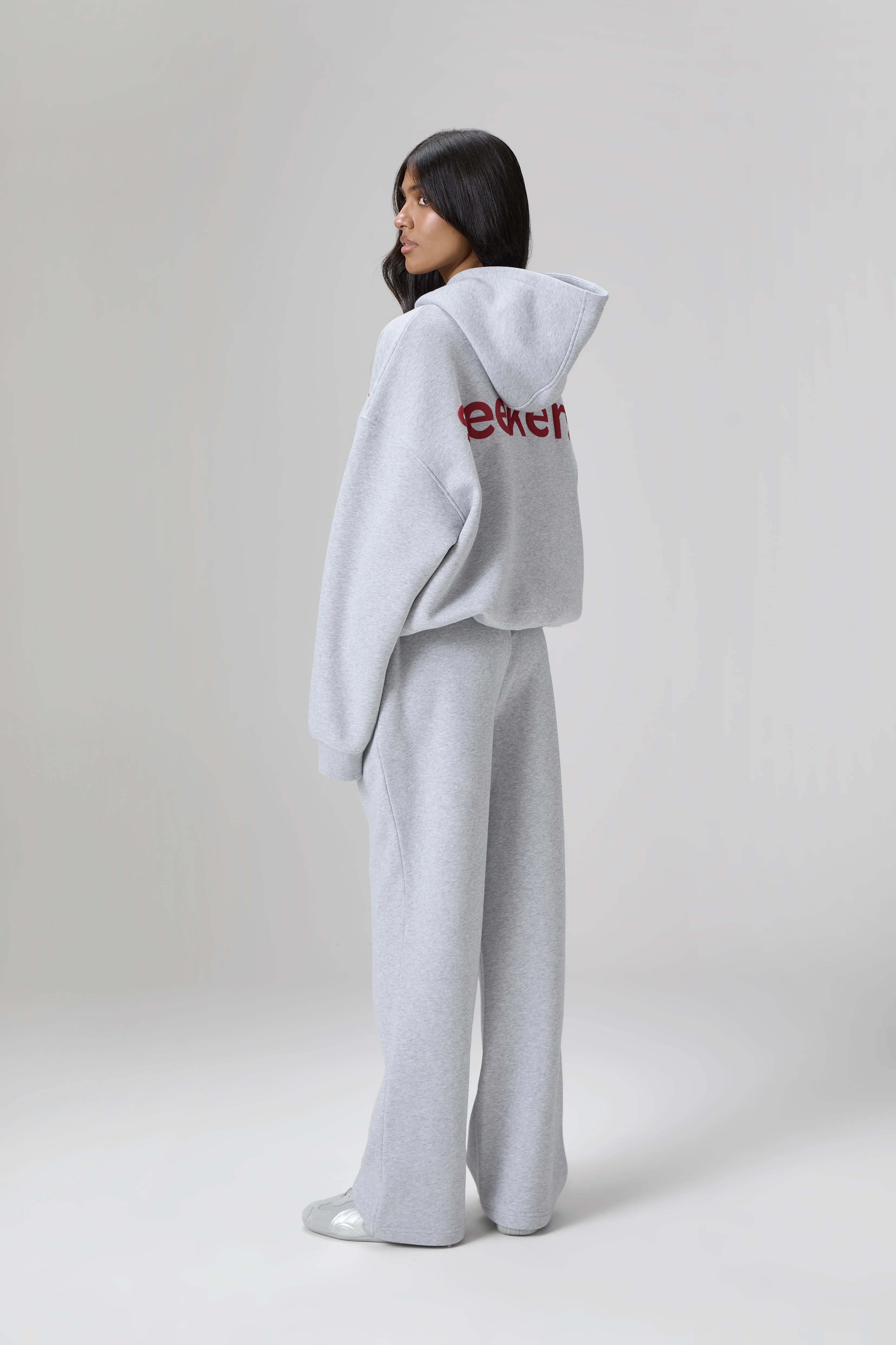 Seekers Classic Wide Leg Sweatpants in Grey Melange - Image 2