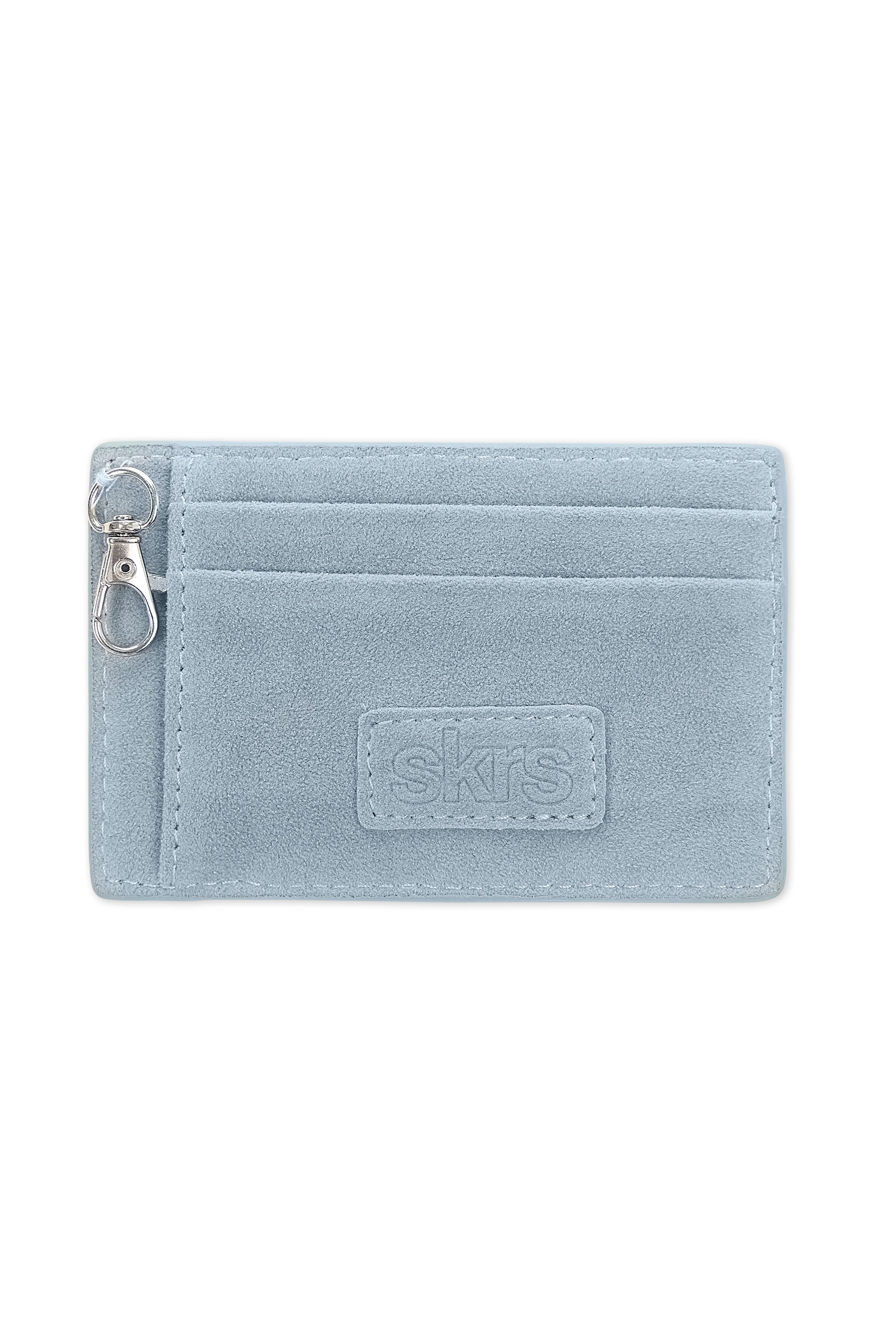 Martha Faux Suede Cardholder in Blue - Image 3