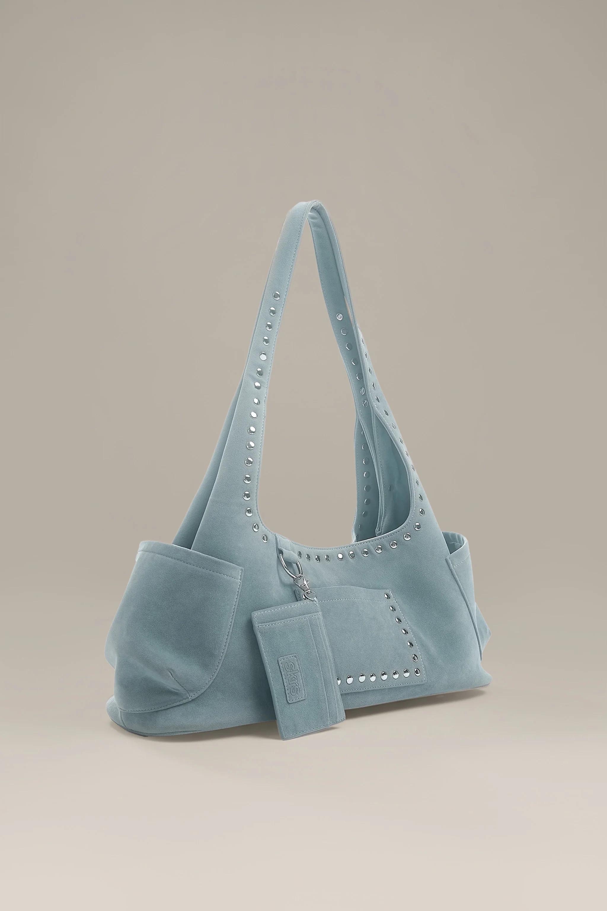 Martha Faux Suede Carryall in Blue - Image 5