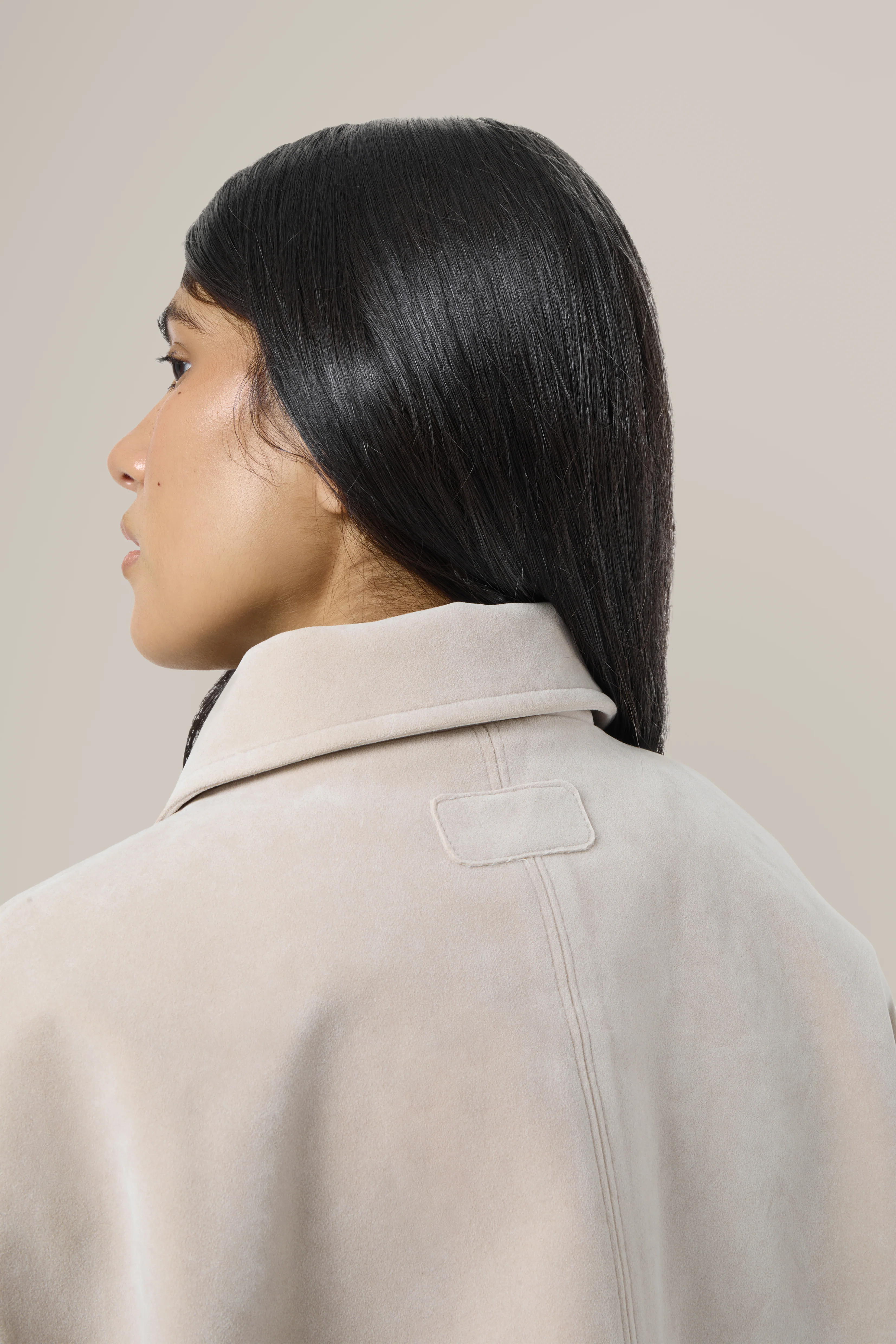 Martha Faux Suede Jacket in Beige - Image 6