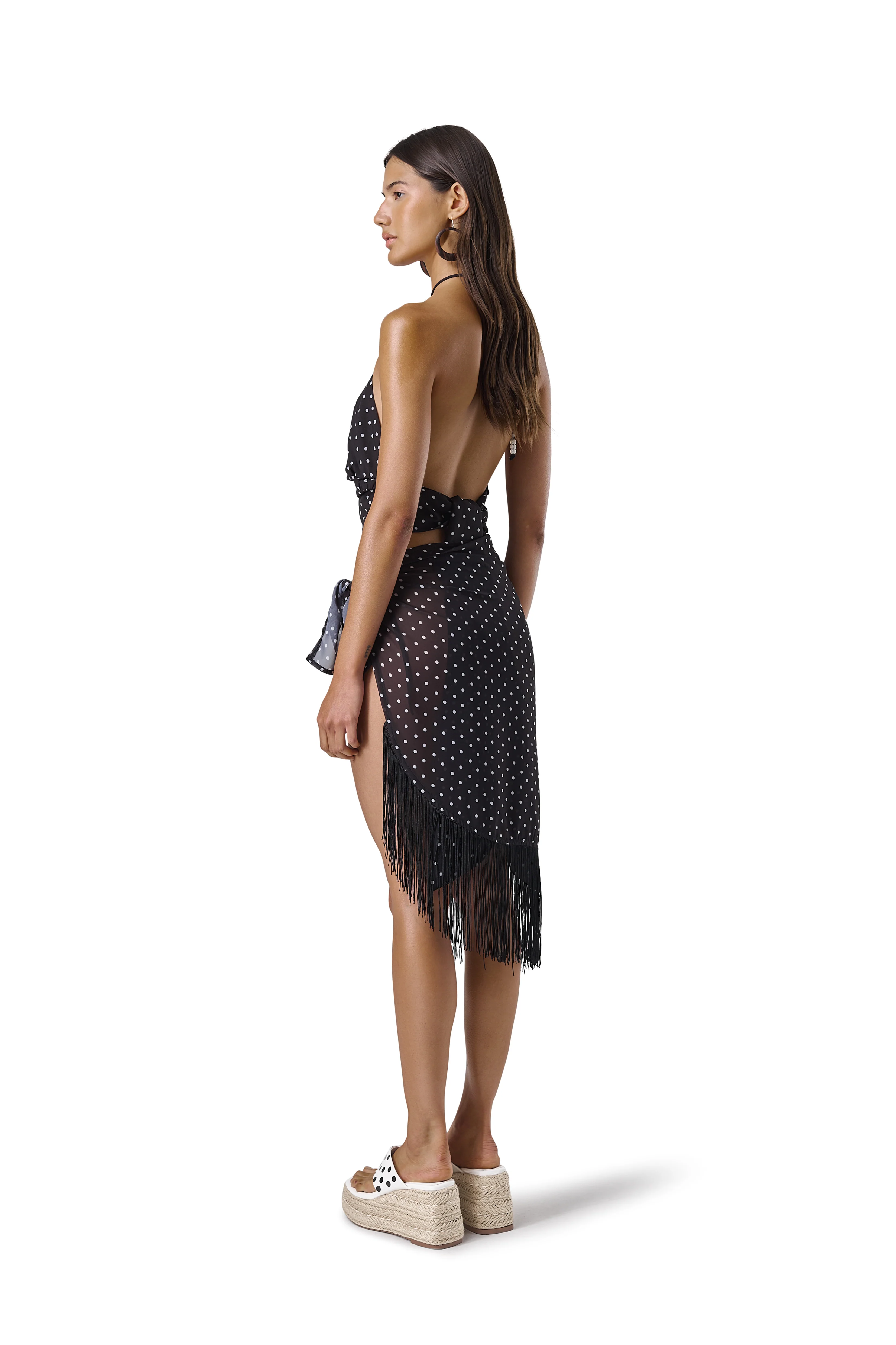 Minnie Tassel Sarong in Black - Image 4