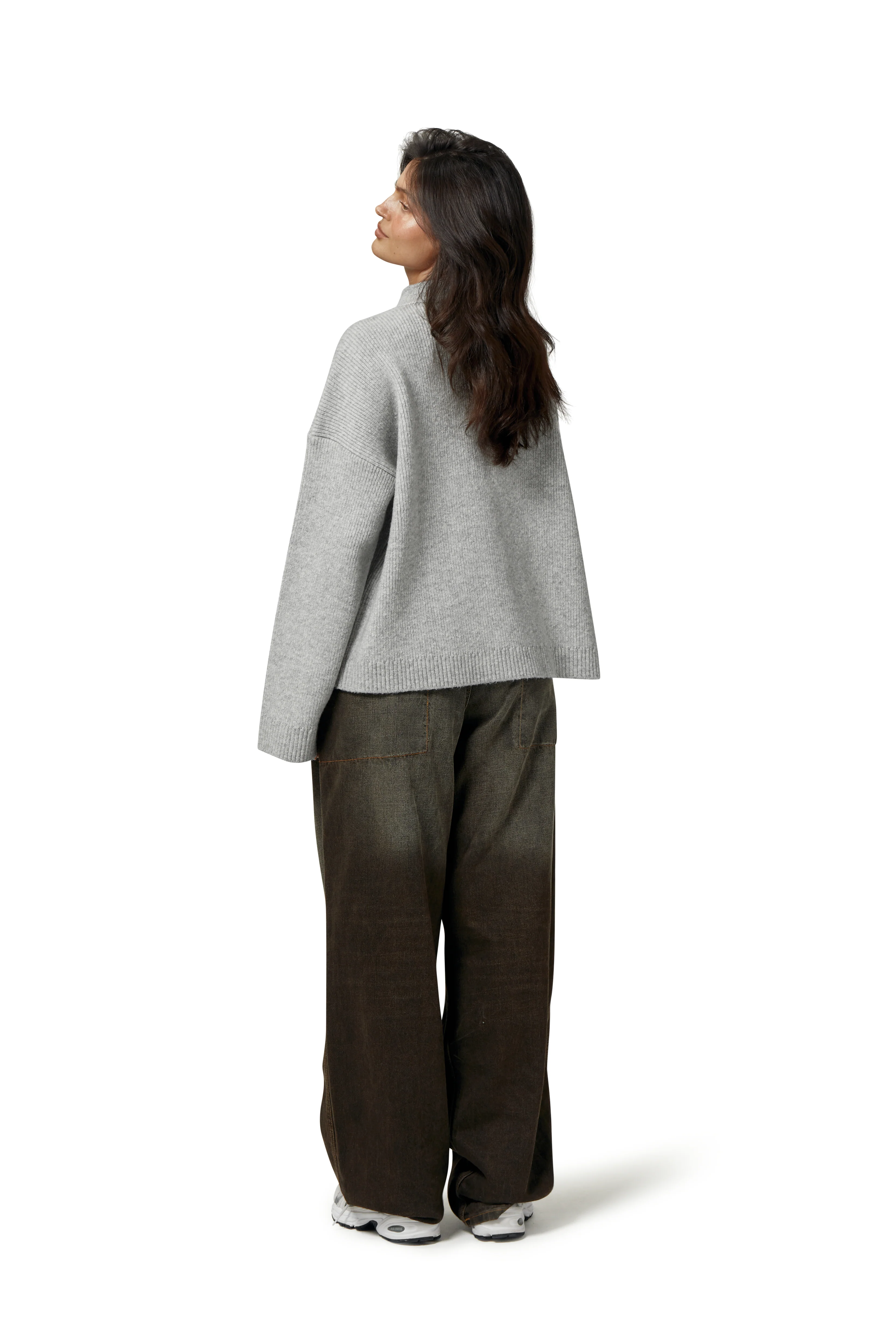 Originals Knit Zip Up in Light Grey - Image 4