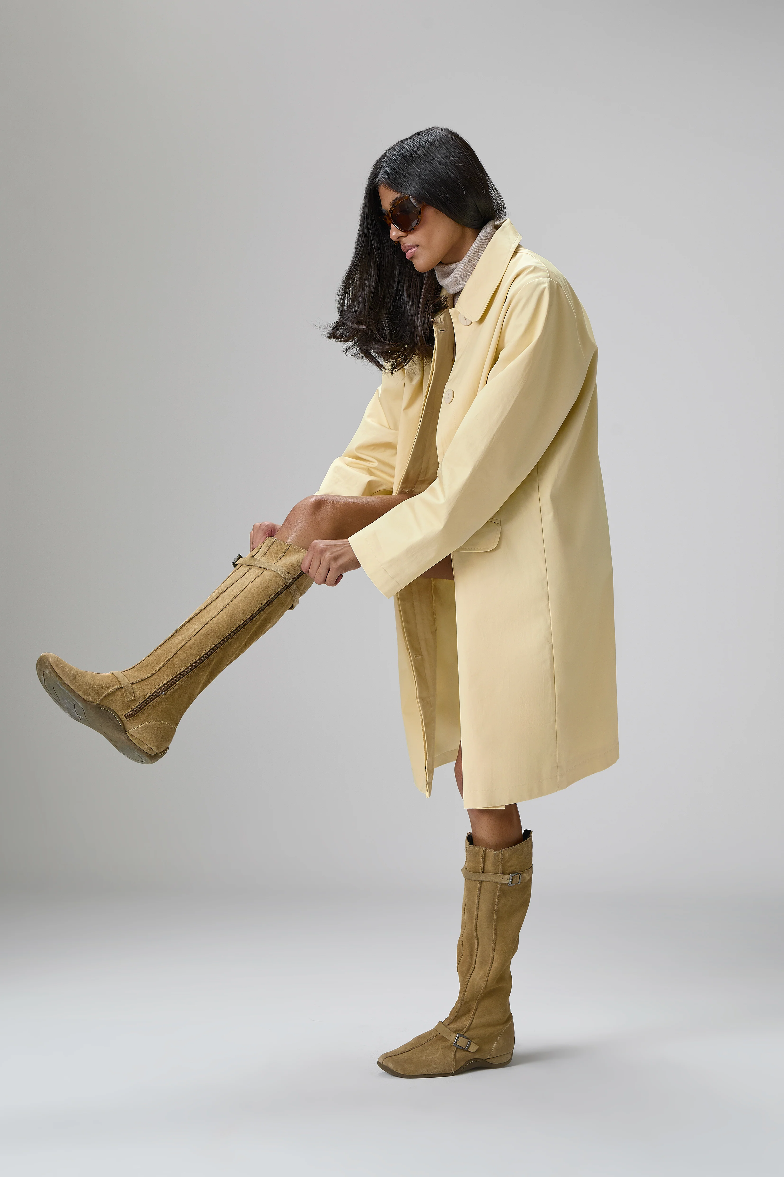 Canary Trench Coat in Butter Yellow - Image 3