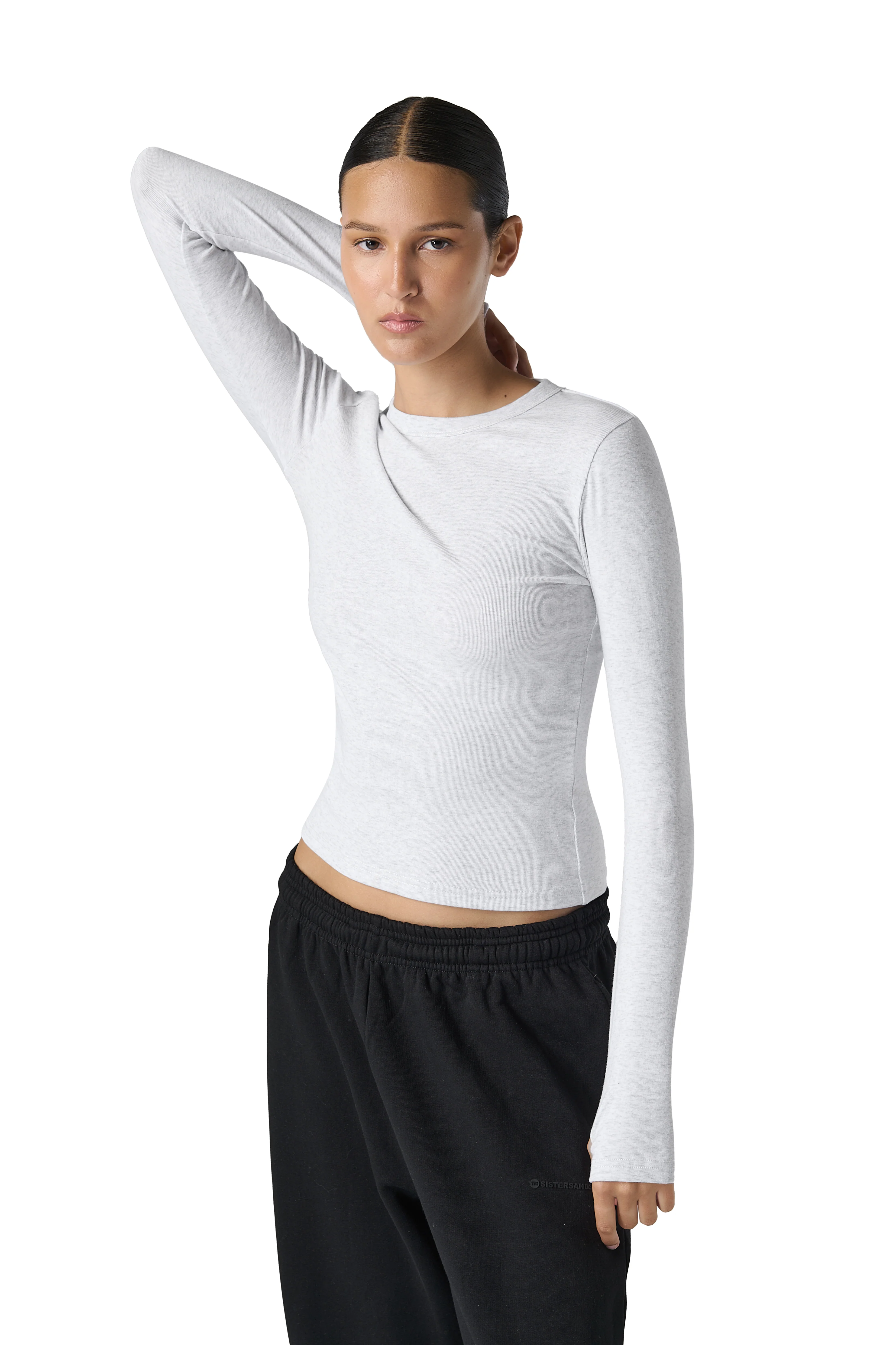 Peep Long Sleeve Top in Passive - Image 4