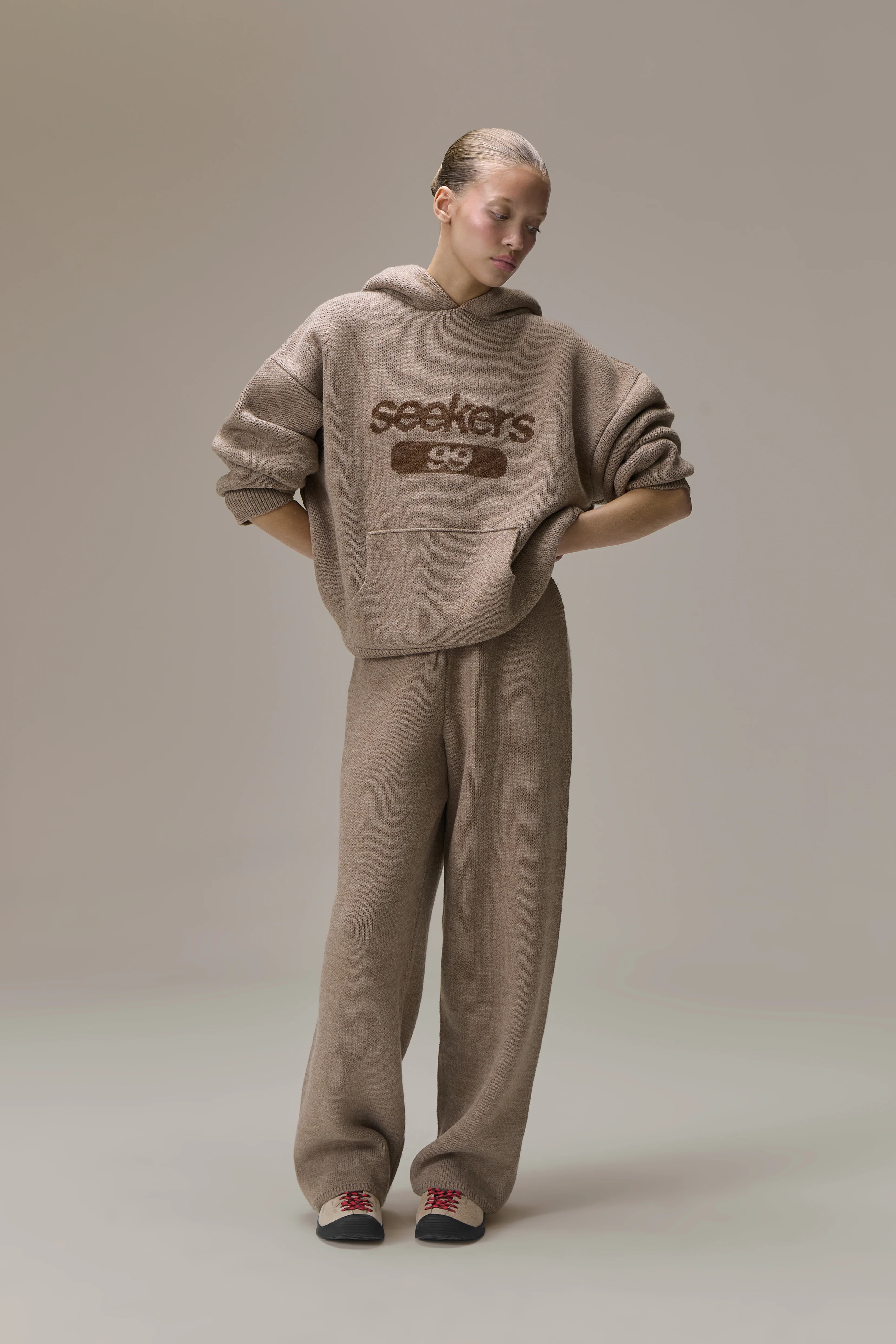 Seekers Knit Pants in Soft Brown - Image 2