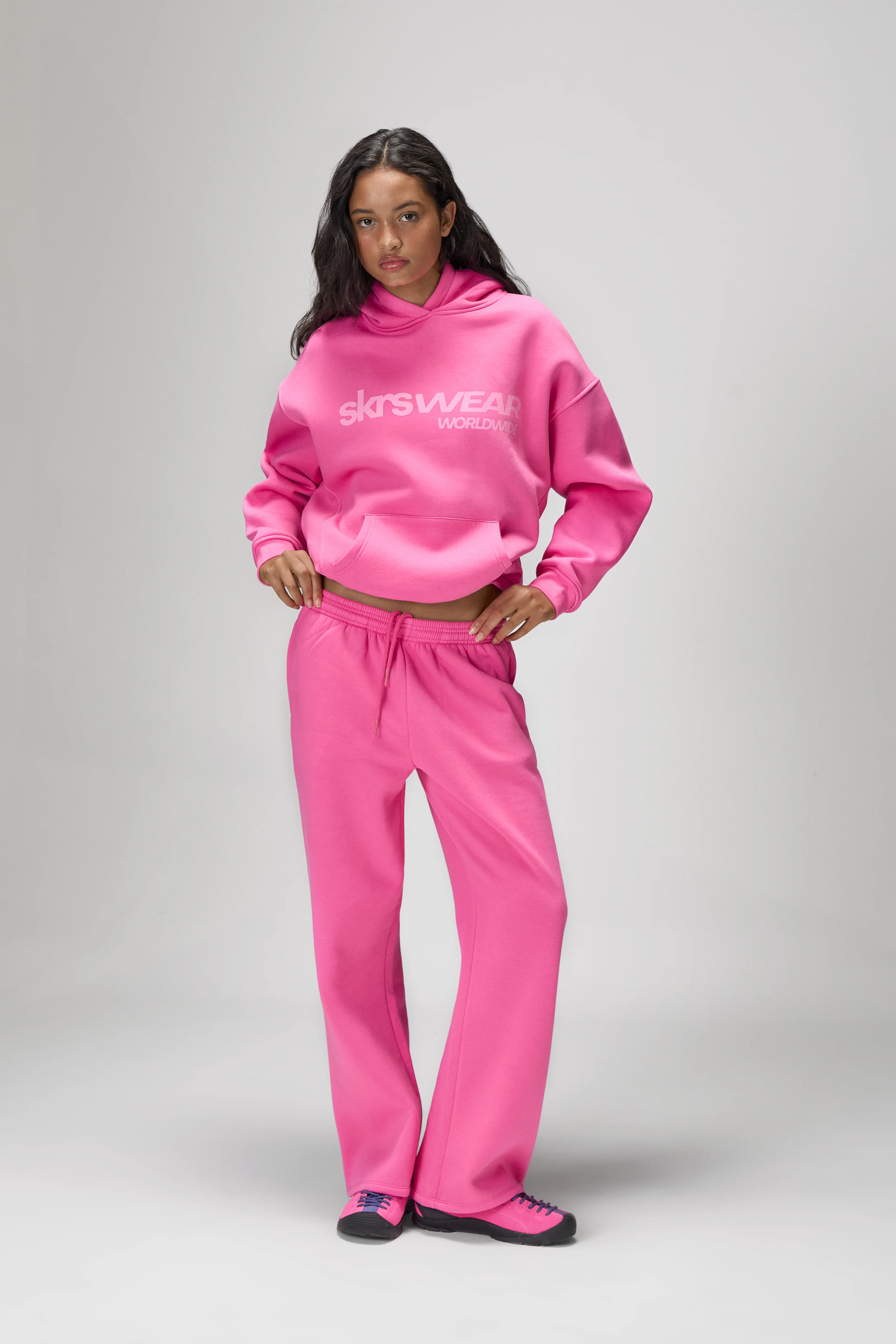 Seekers Classic Wide Leg Sweatpants in Hottest Pink - Image 2