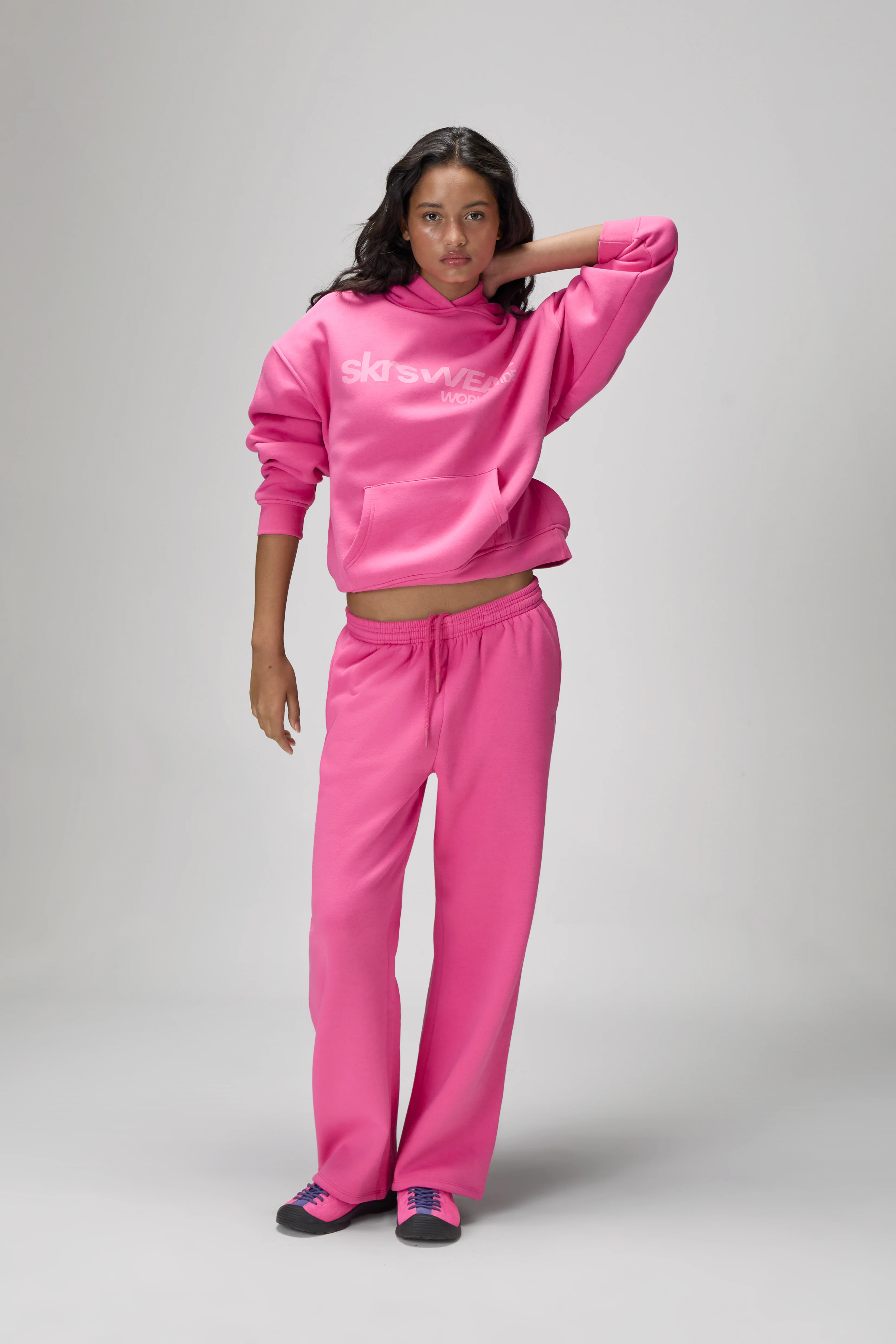 Seekers Classic Wide Leg Sweatpants in Hottest Pink - Image 3