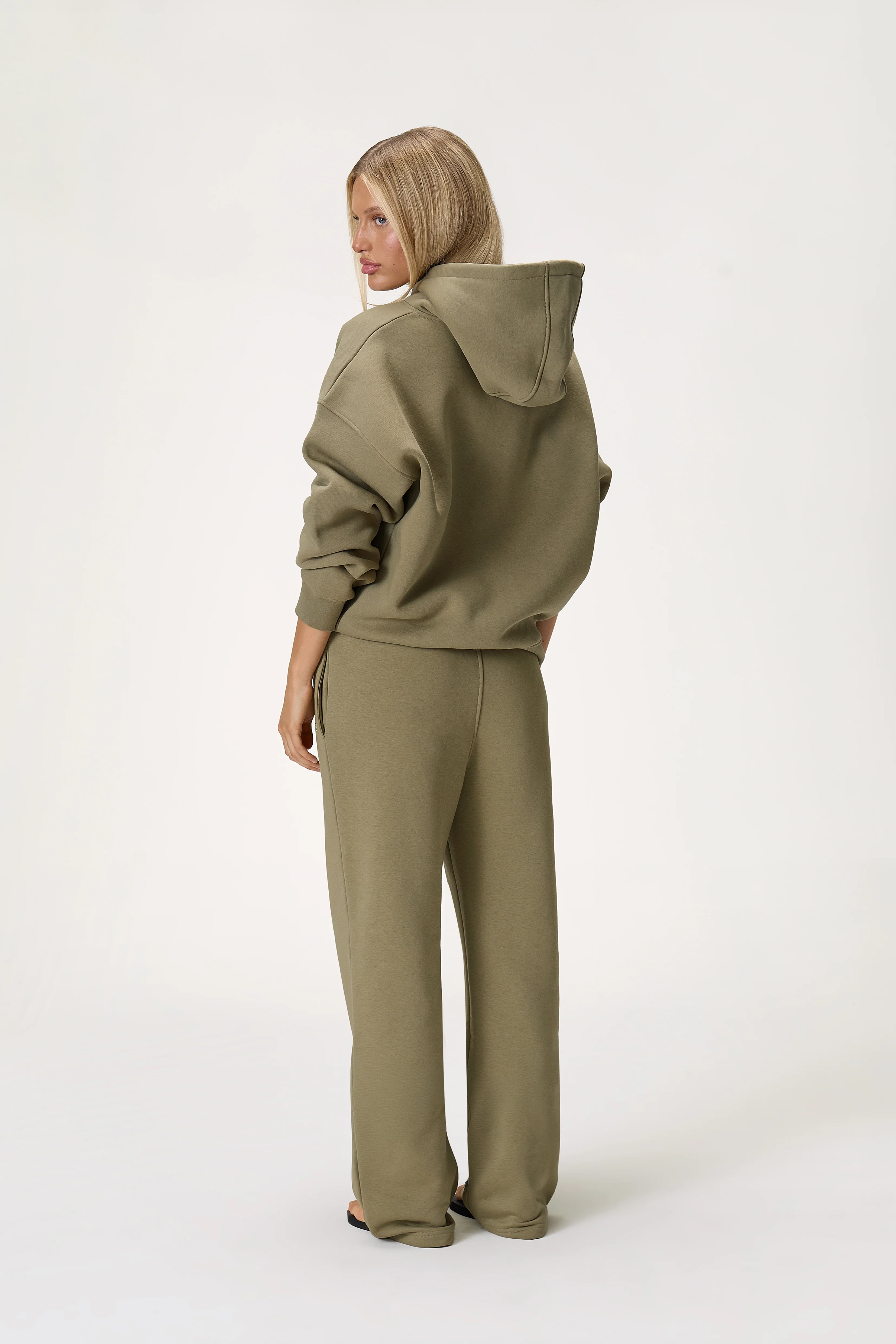 Seekers Doozy Zip Up Hoodie in Khaki - Image 4