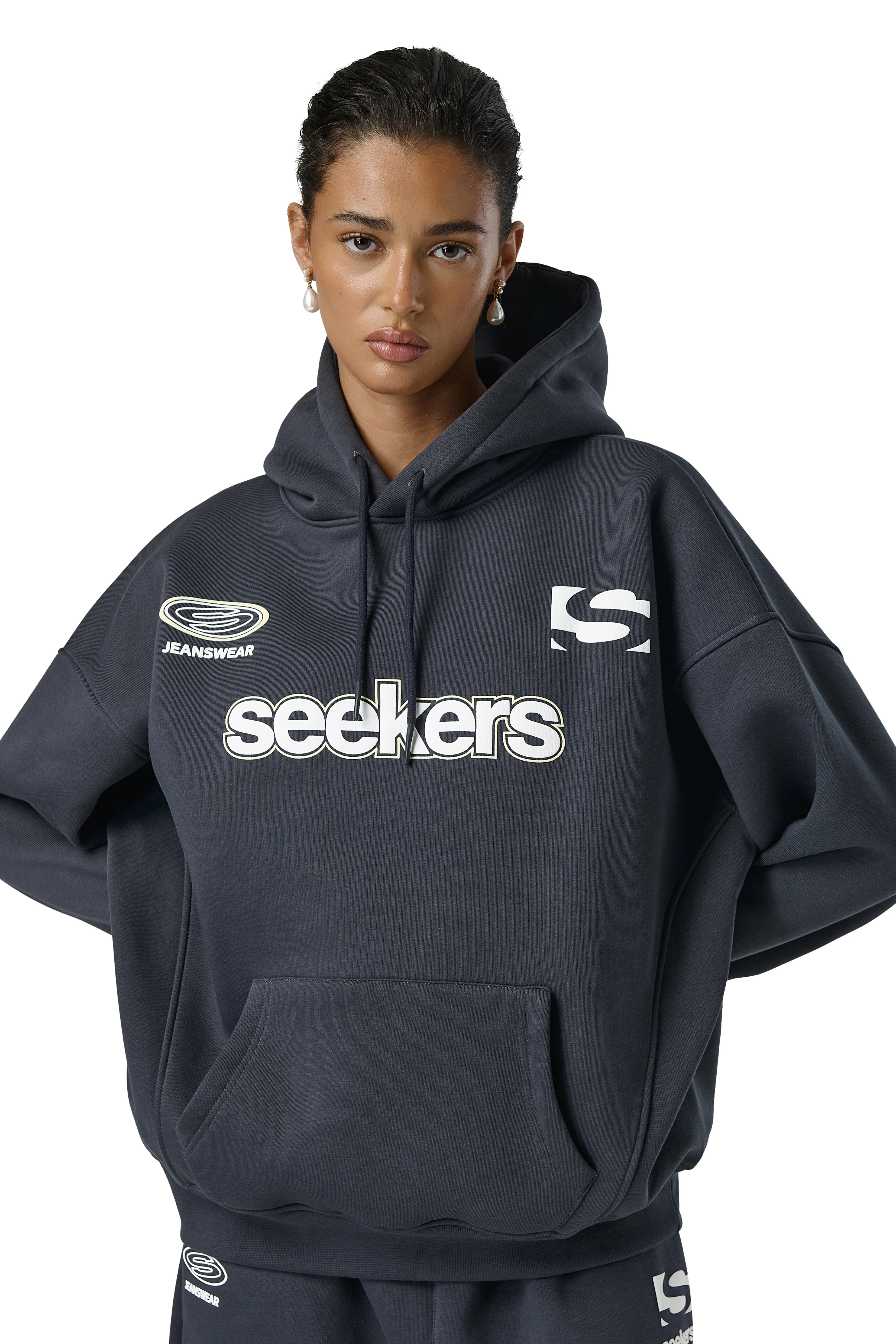 Seekers Motif Hoodie in Skipper - Image 5