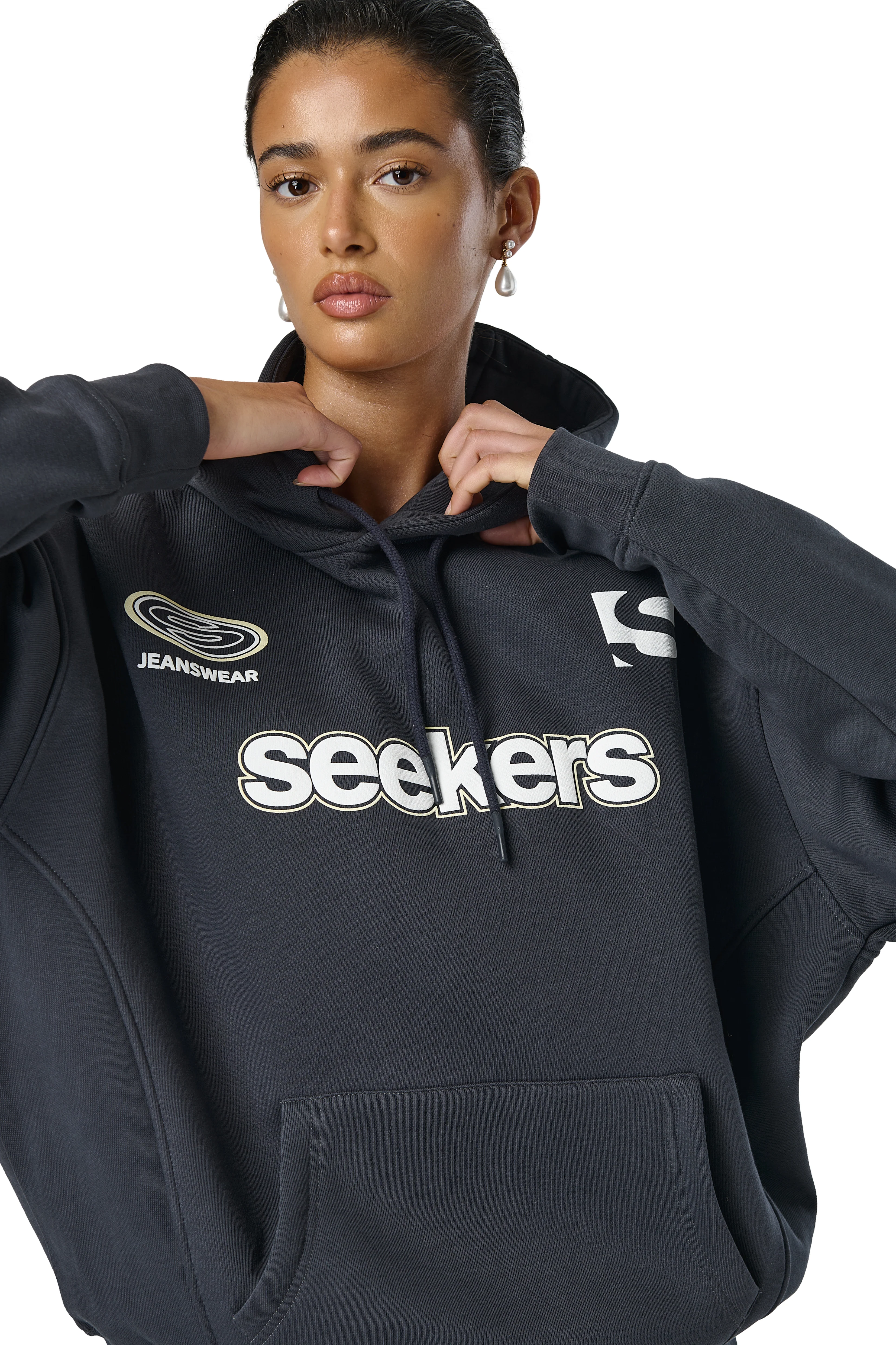 Seekers Motif Hoodie in Skipper - Image 9