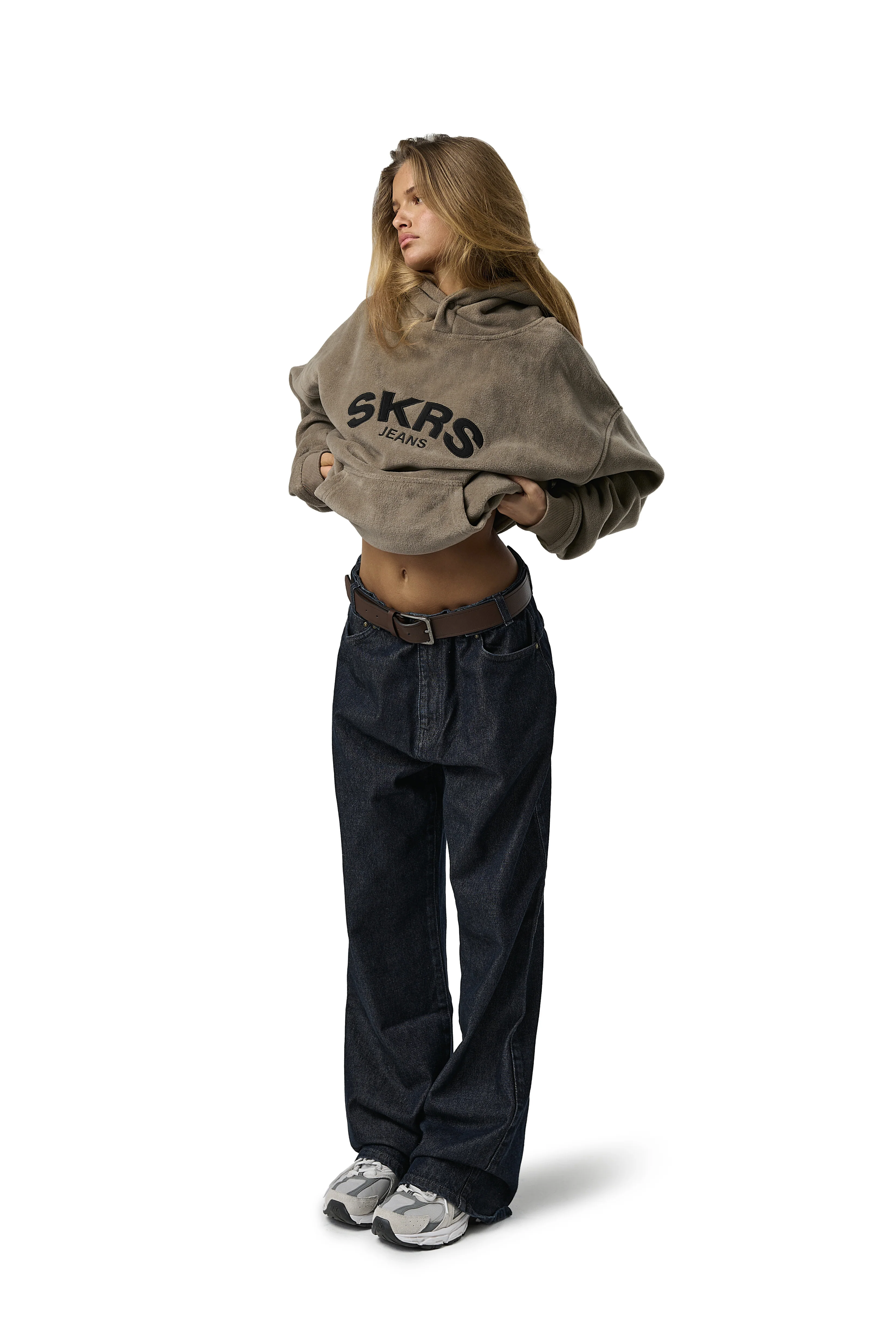 SKRS Fleece Hoodie in Otter - Image 3