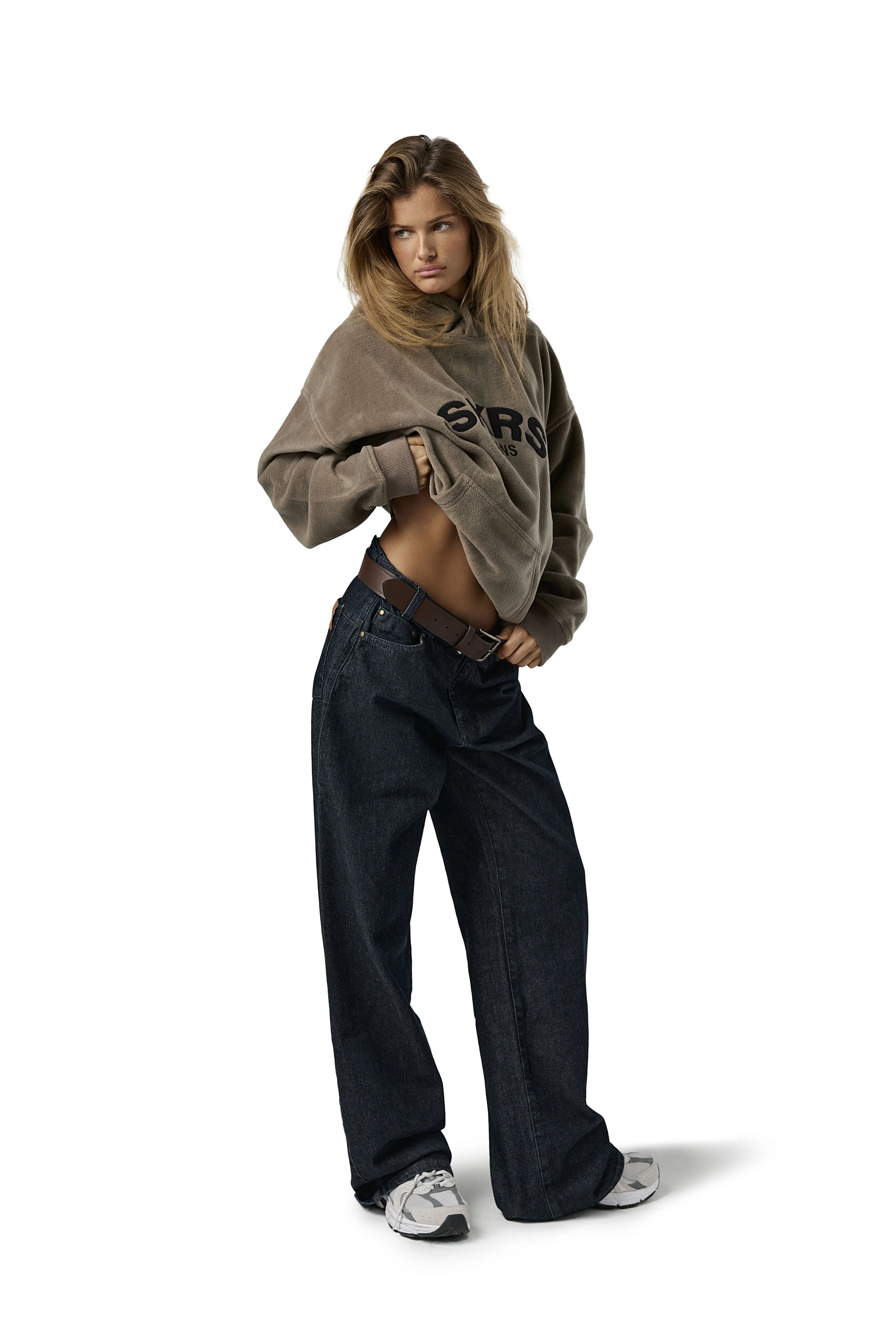 SKRS Fleece Hoodie in Otter - Image 5