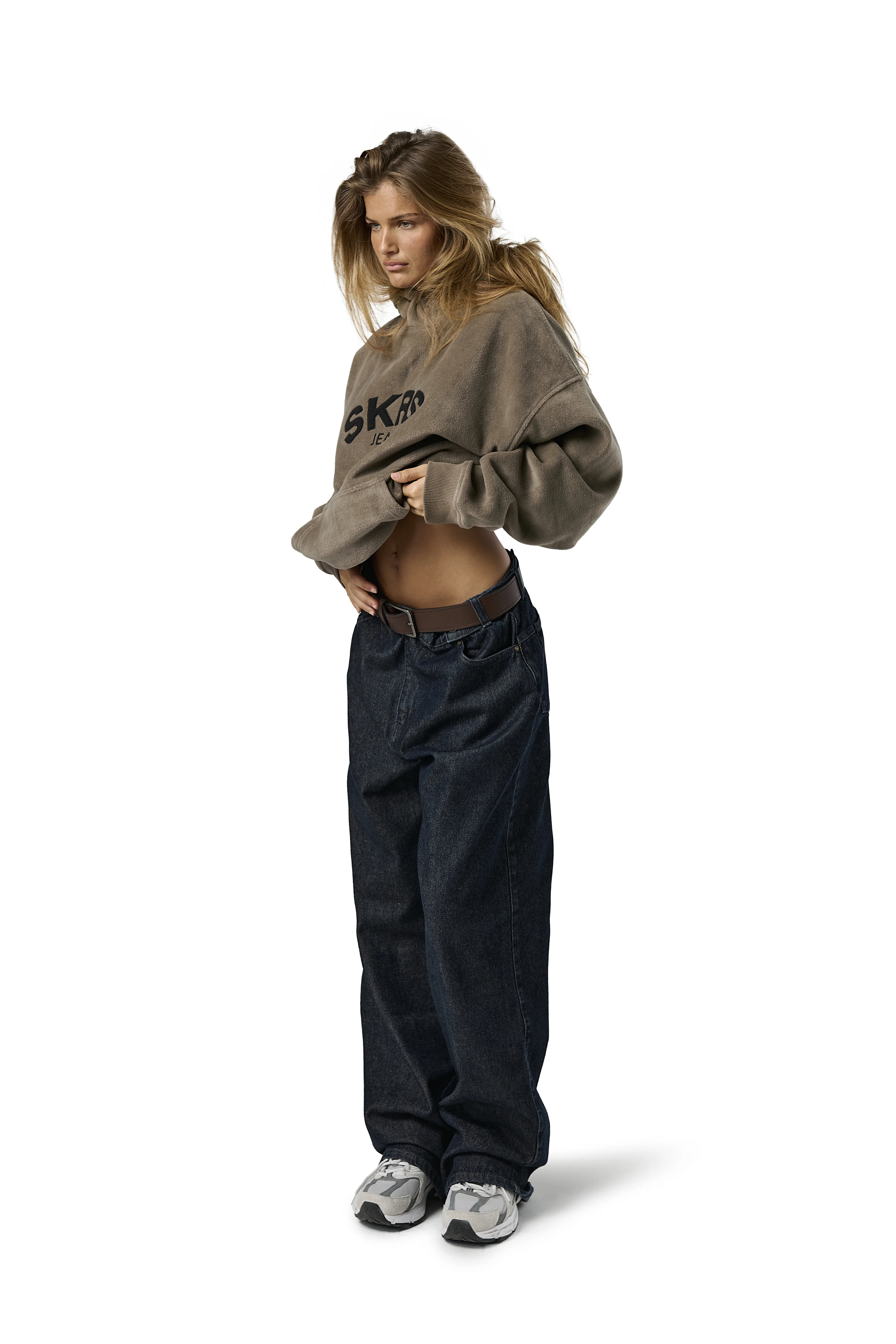 SKRS Fleece Hoodie in Otter - Image 7