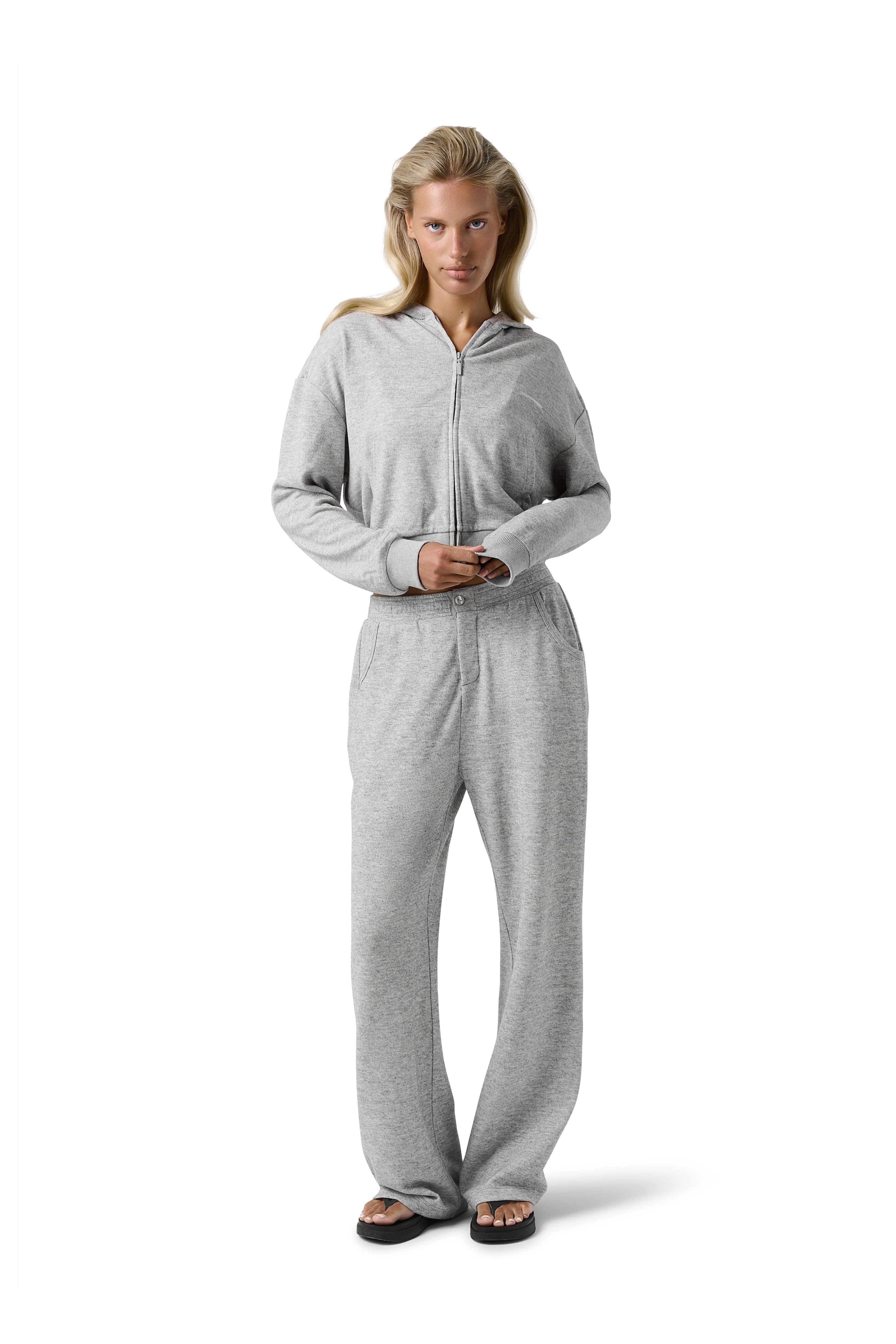 Slacks Soft Zip Up in Light Grey - Image 2
