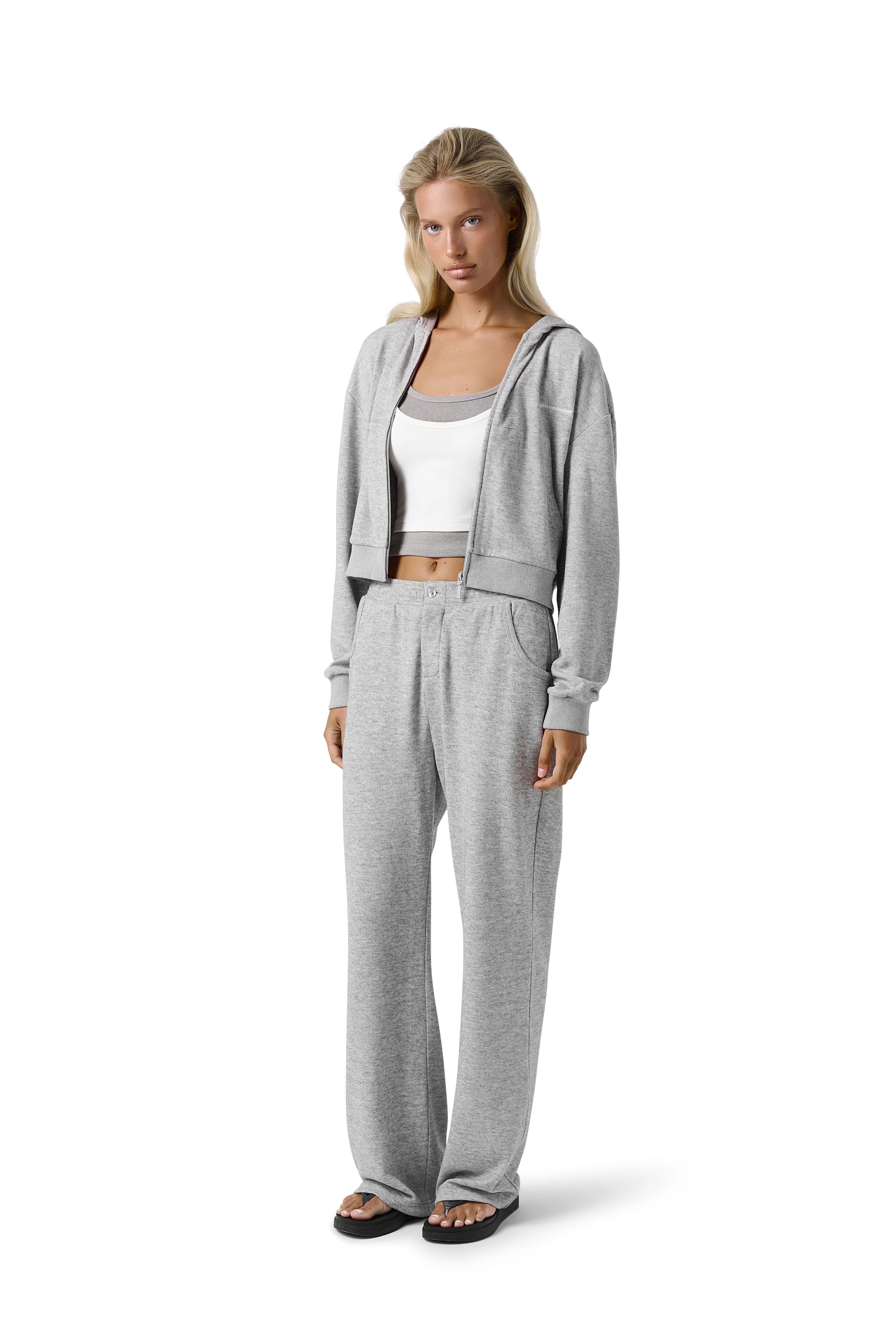 Slacks Soft Zip Up in Light Grey - Image 3
