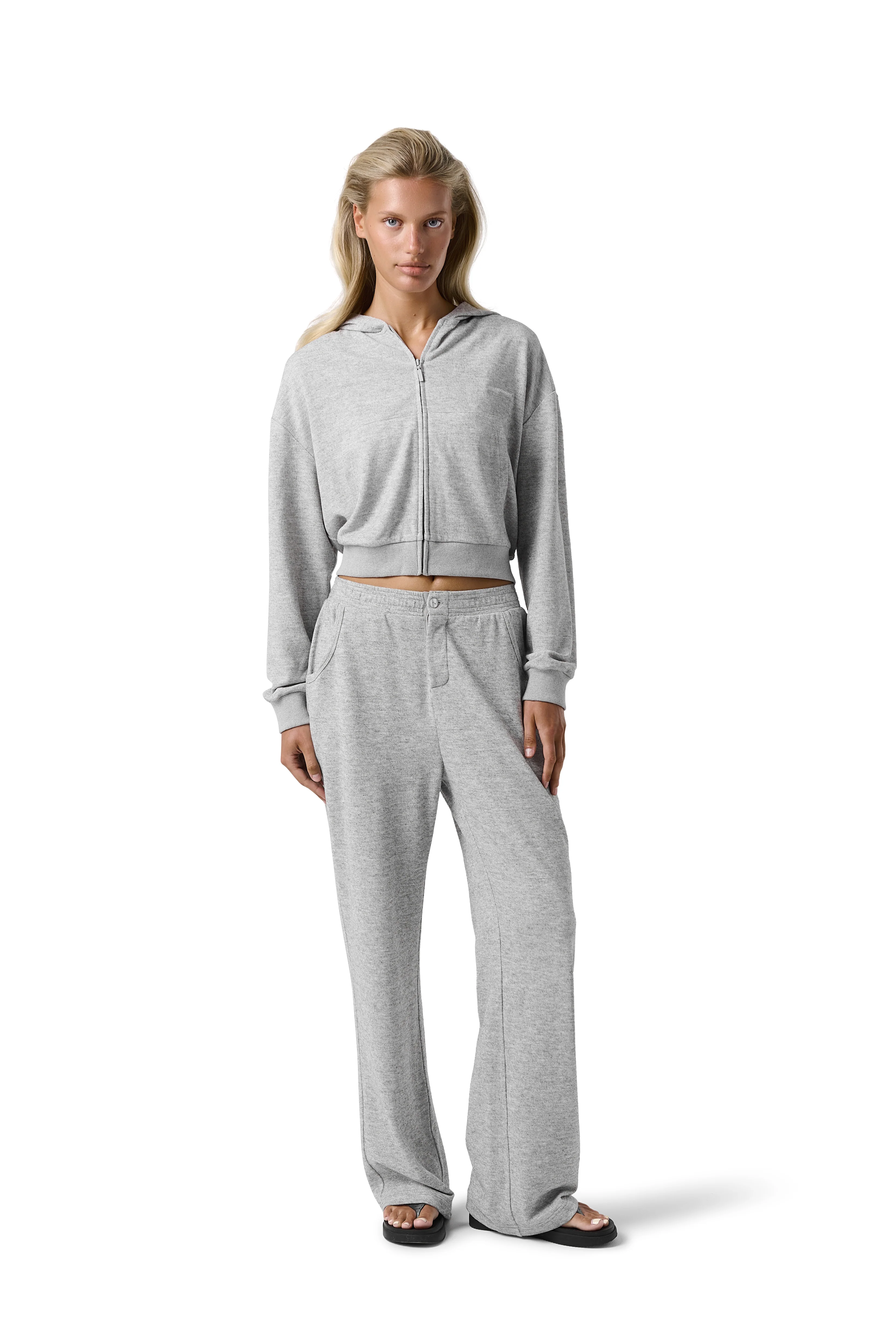 Slacks Soft Zip Up in Light Grey - Image 6
