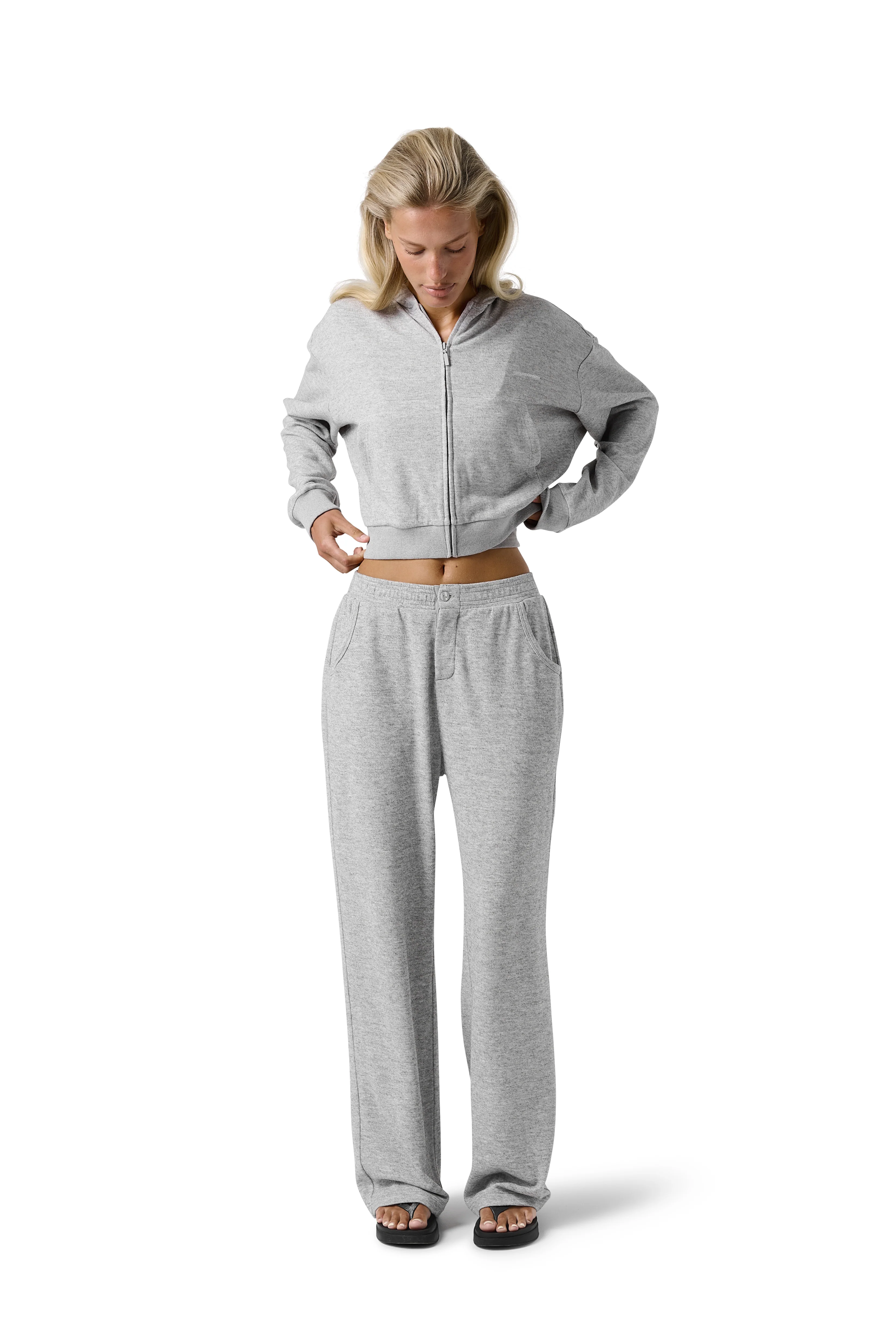 Slacks Soft Zip Up in Light Grey - Image 7