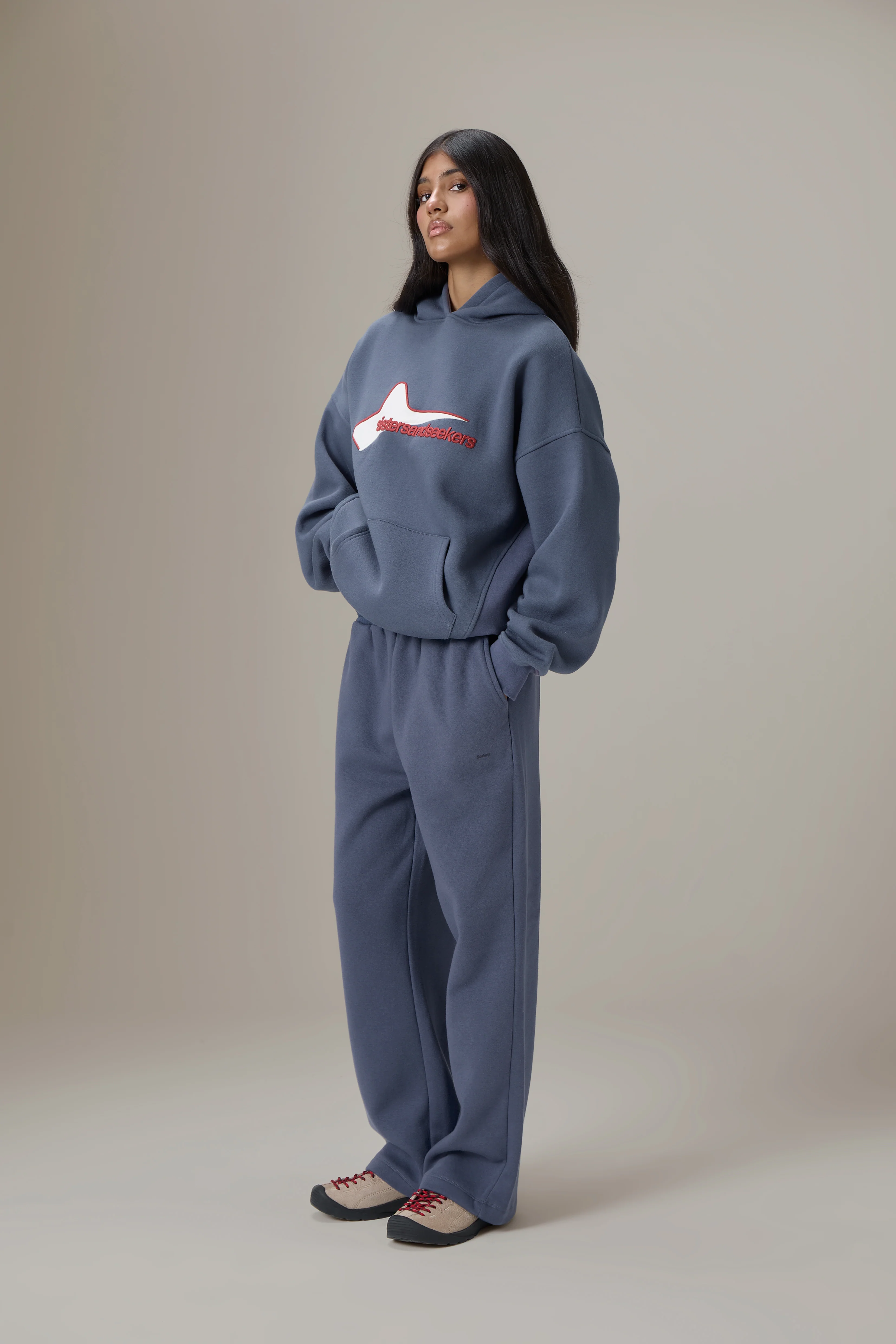 Seekers Classic Wide Leg Sweatpants in Vintage Blue - Image 4