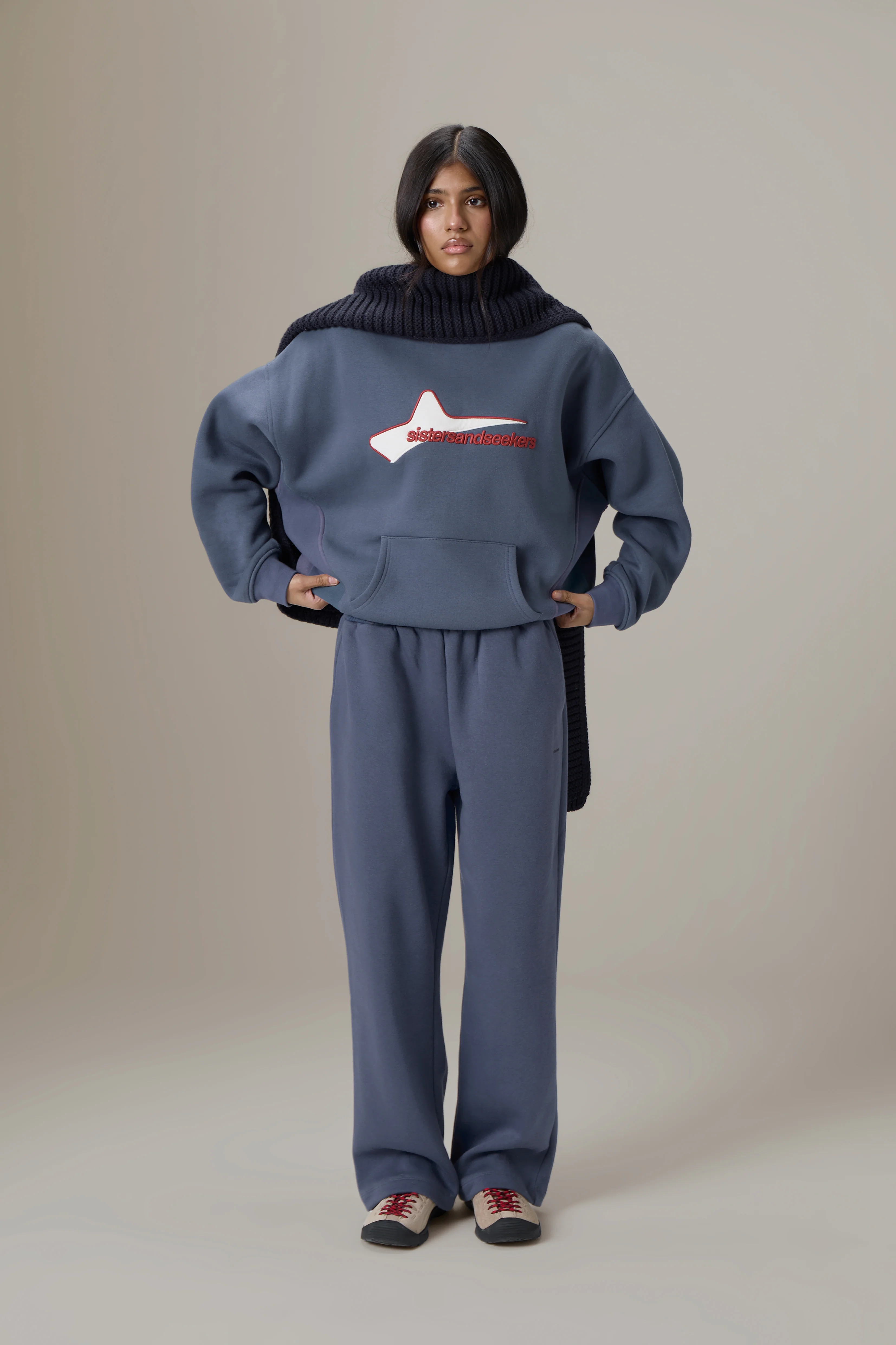 Seekers Classic Wide Leg Sweatpants in Vintage Blue - Image 6