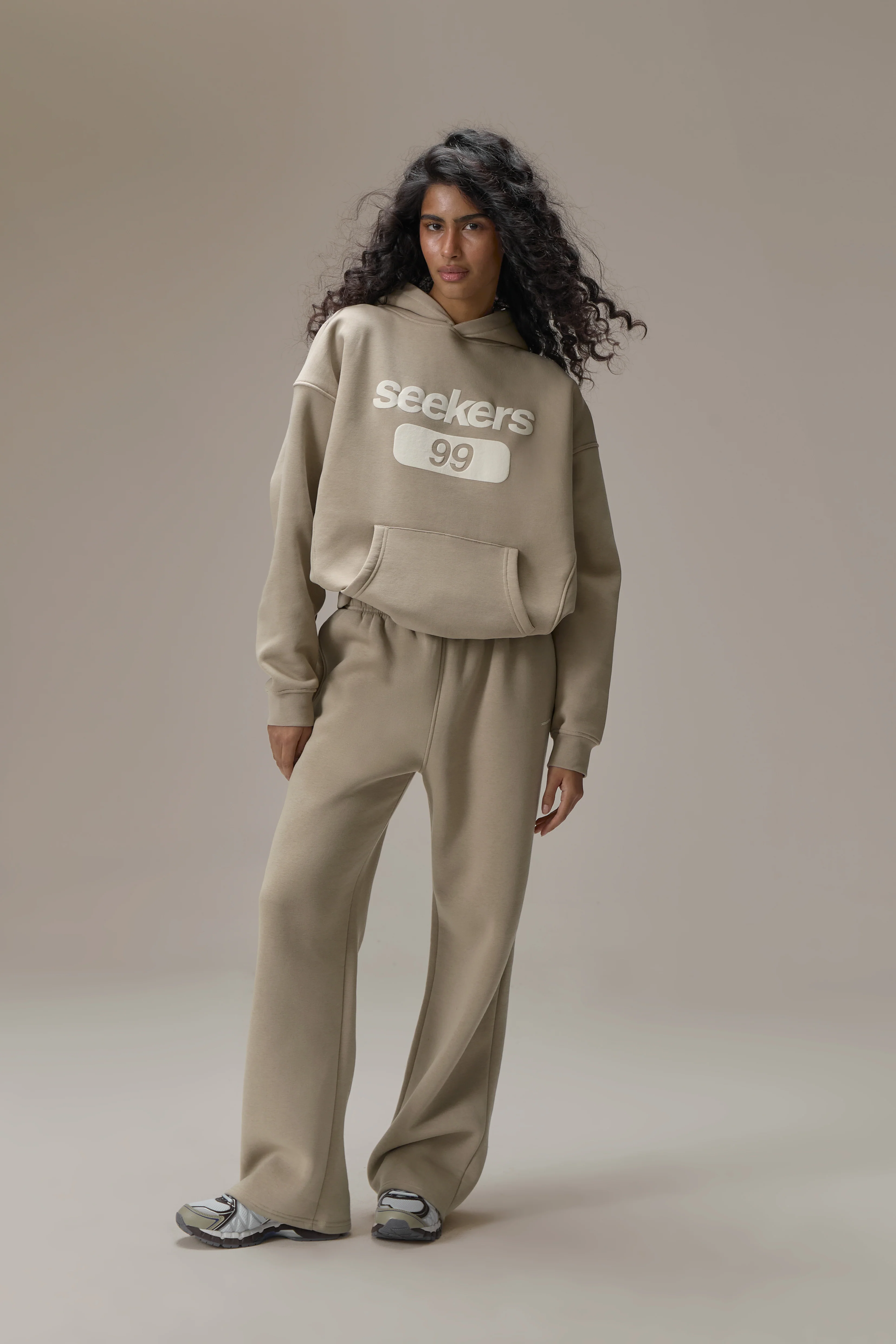 Seekers Classic Wide Leg Sweatpants in Biscuit - Image 3