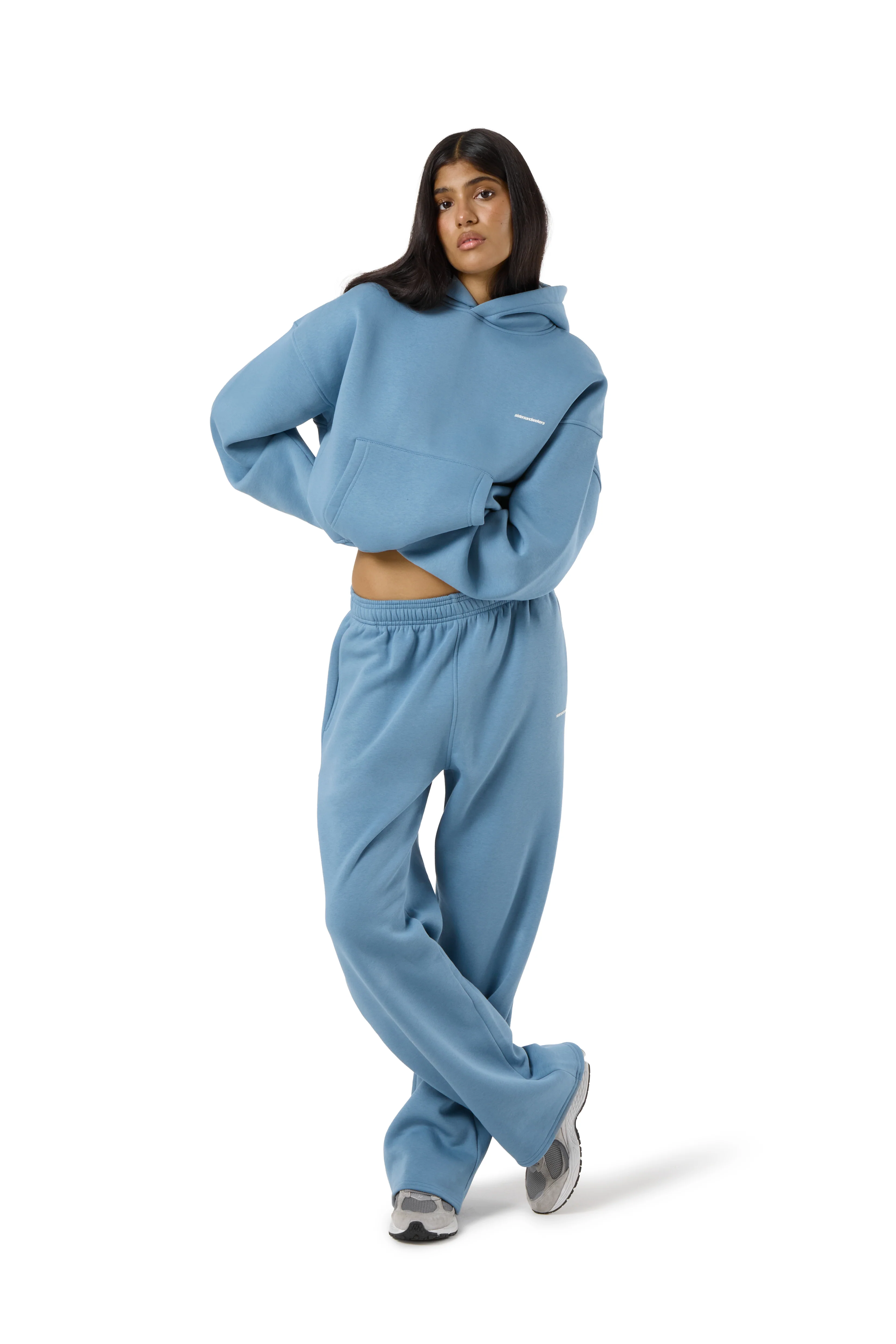Trademark Wide Leg Sweatpants in Mid Blue - Image 6
