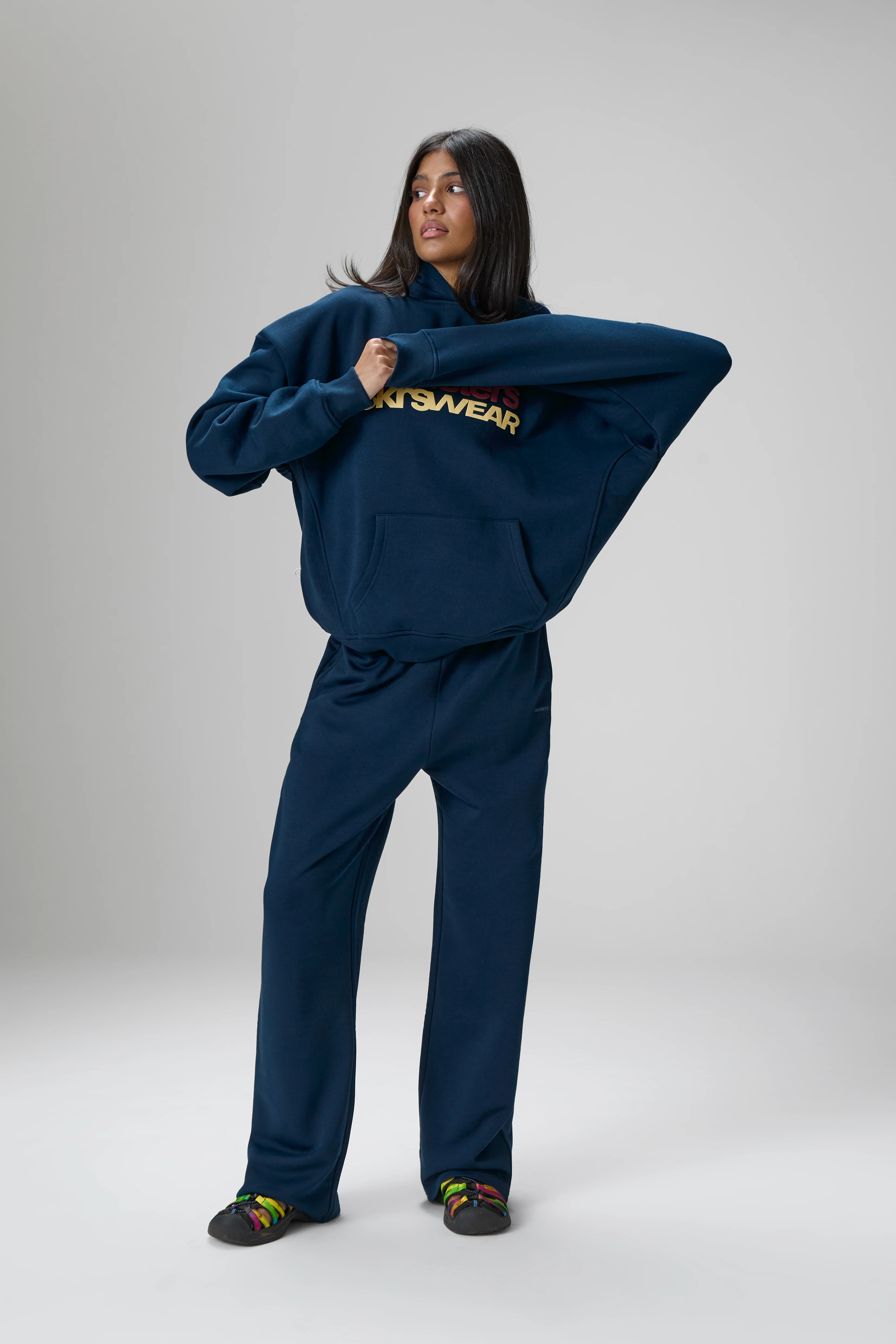 Trademark Wide Leg Sweatpants in Navy