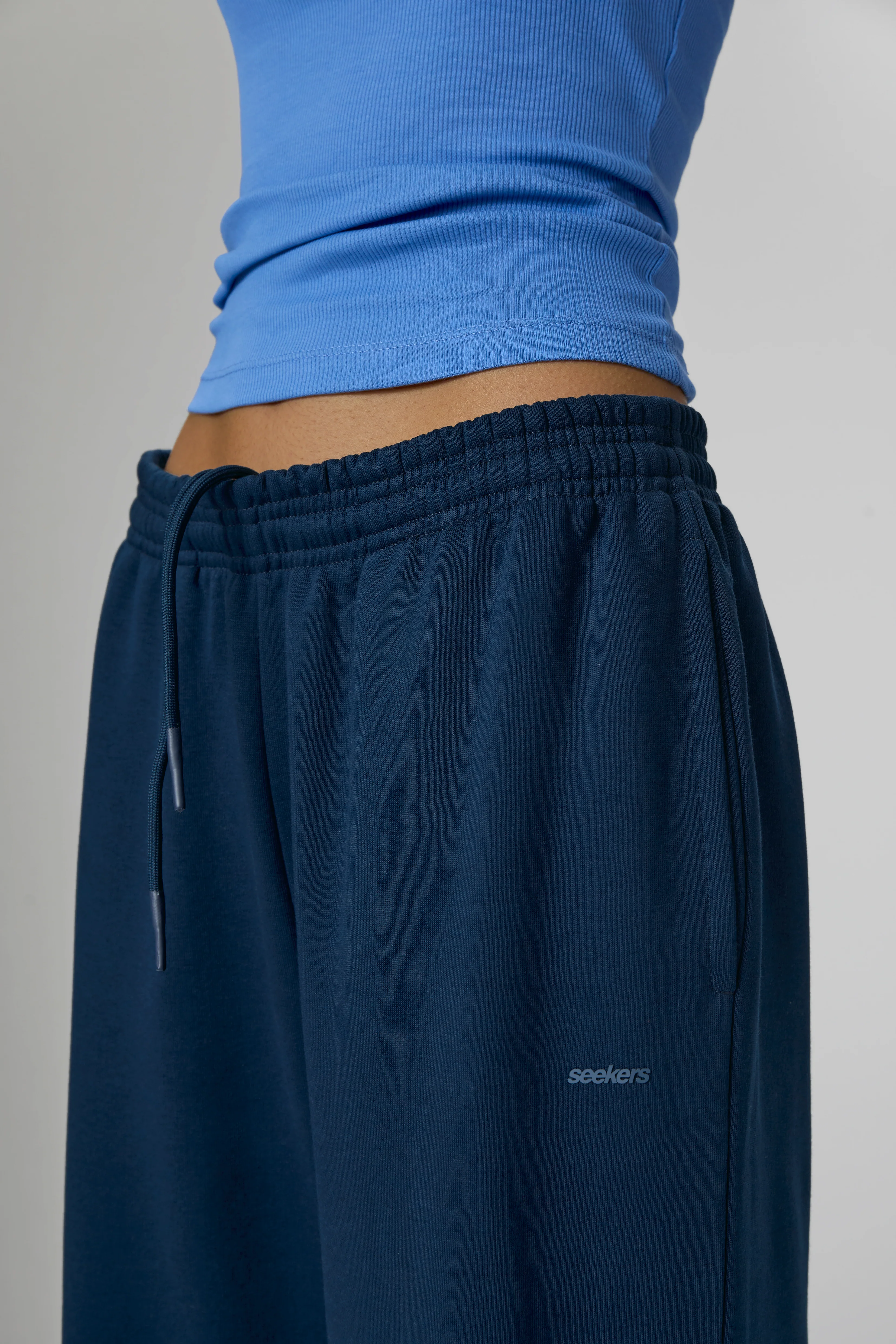 Trademark Wide Leg Sweatpants in Navy - Image 2
