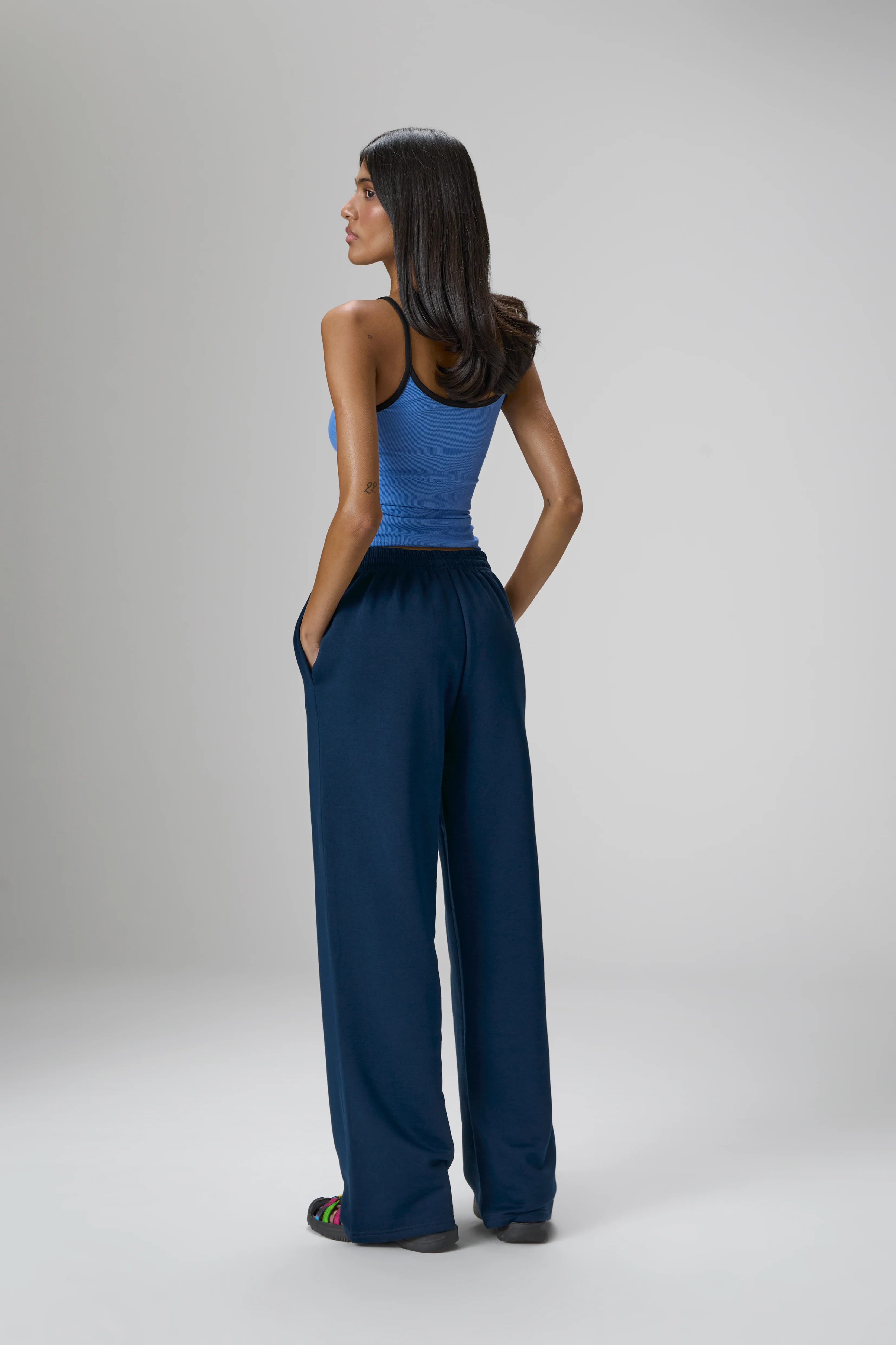 Trademark Wide Leg Sweatpants in Navy - Image 3