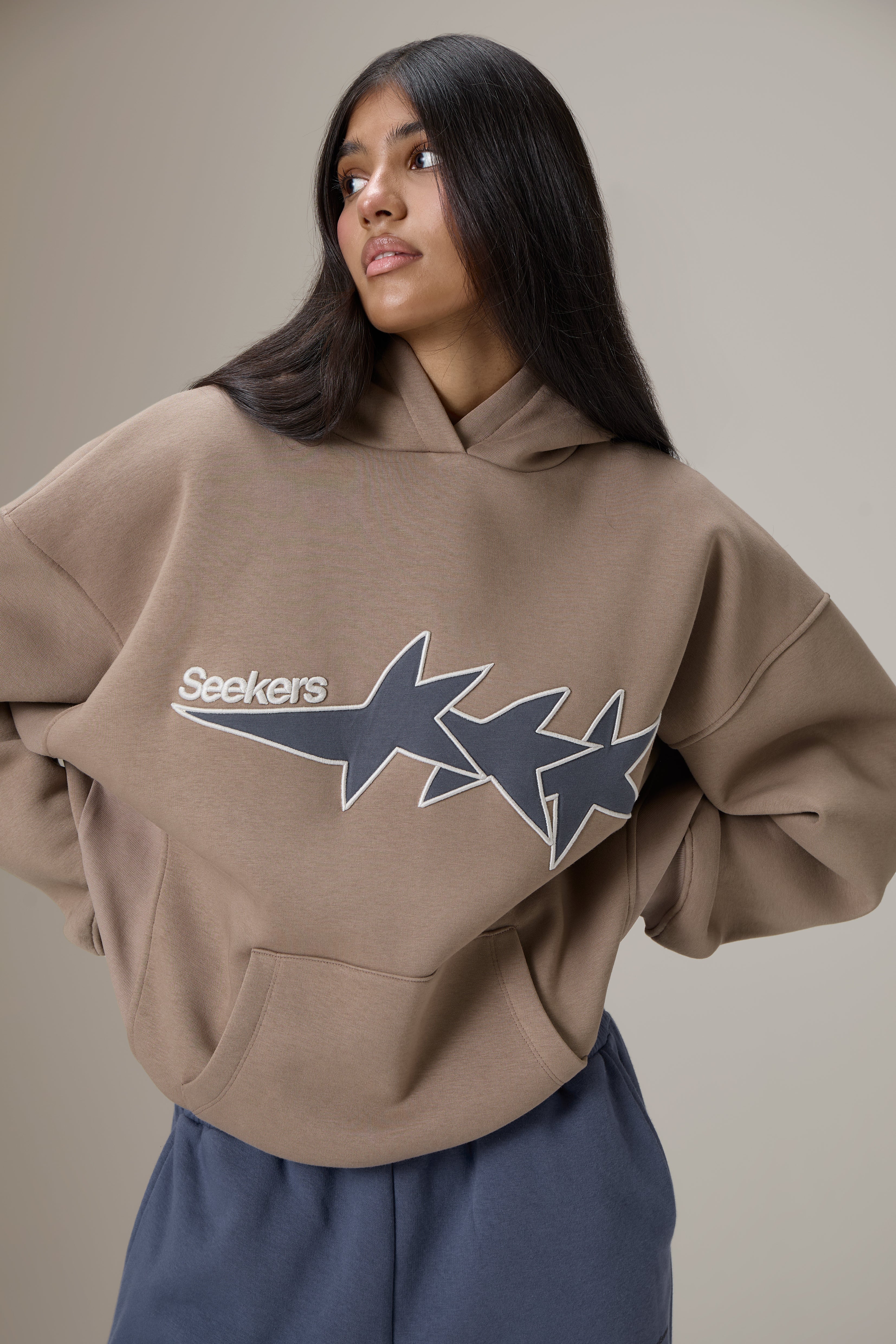 Seekers Stargirl Hoodie in Mid Brown - Image 4